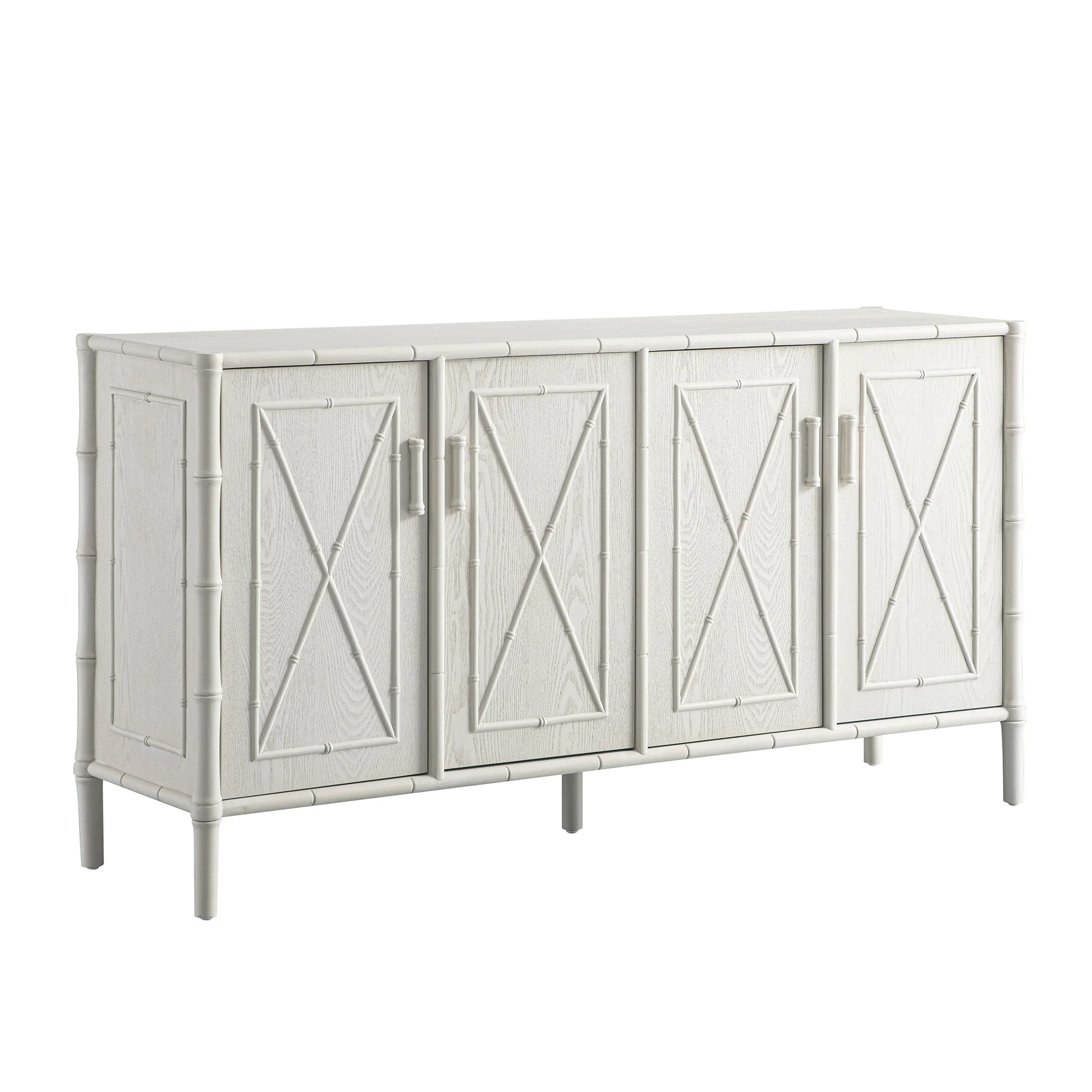Elstowe Faux Bamboo Large Sideboard, Shaded White - Image 9