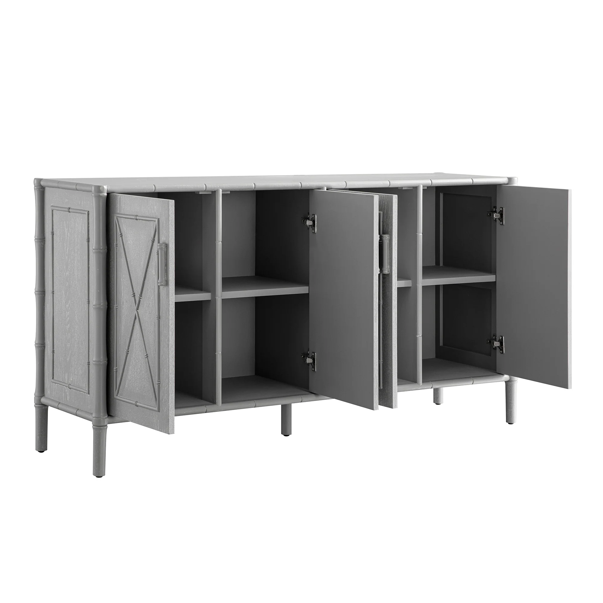 Elstowe Faux Bamboo Large Sideboard, Warm Grey - Image 11