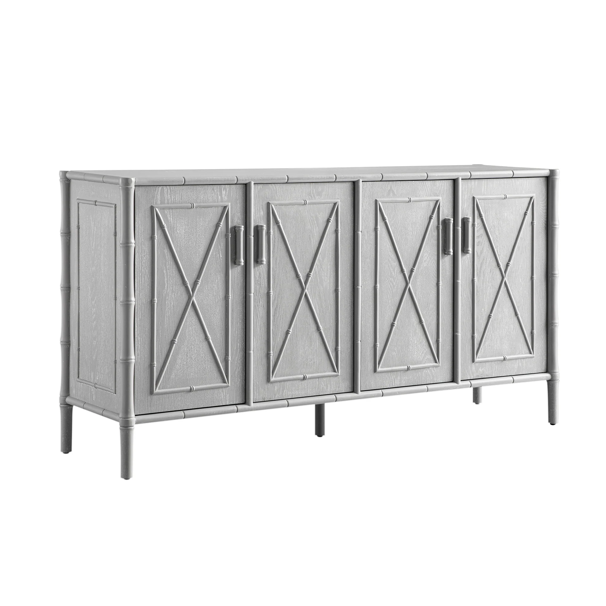 Elstowe Faux Bamboo Large Sideboard, Warm Grey - Image 9