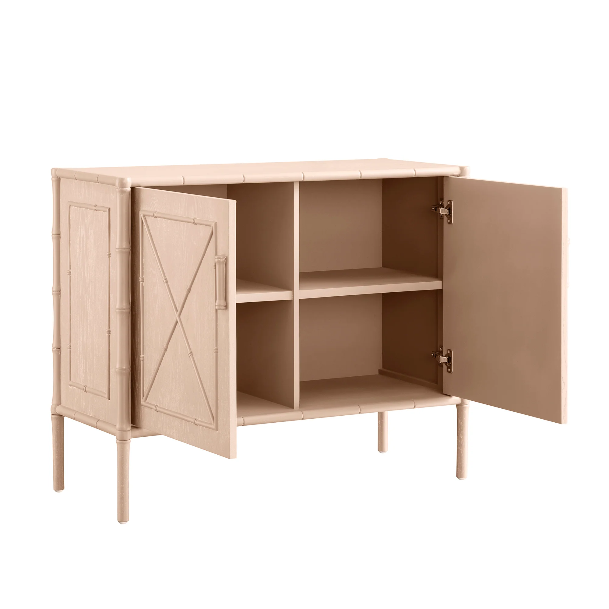 Elstowe Faux Bamboo Small Sideboard, Nude Pink - Image 11