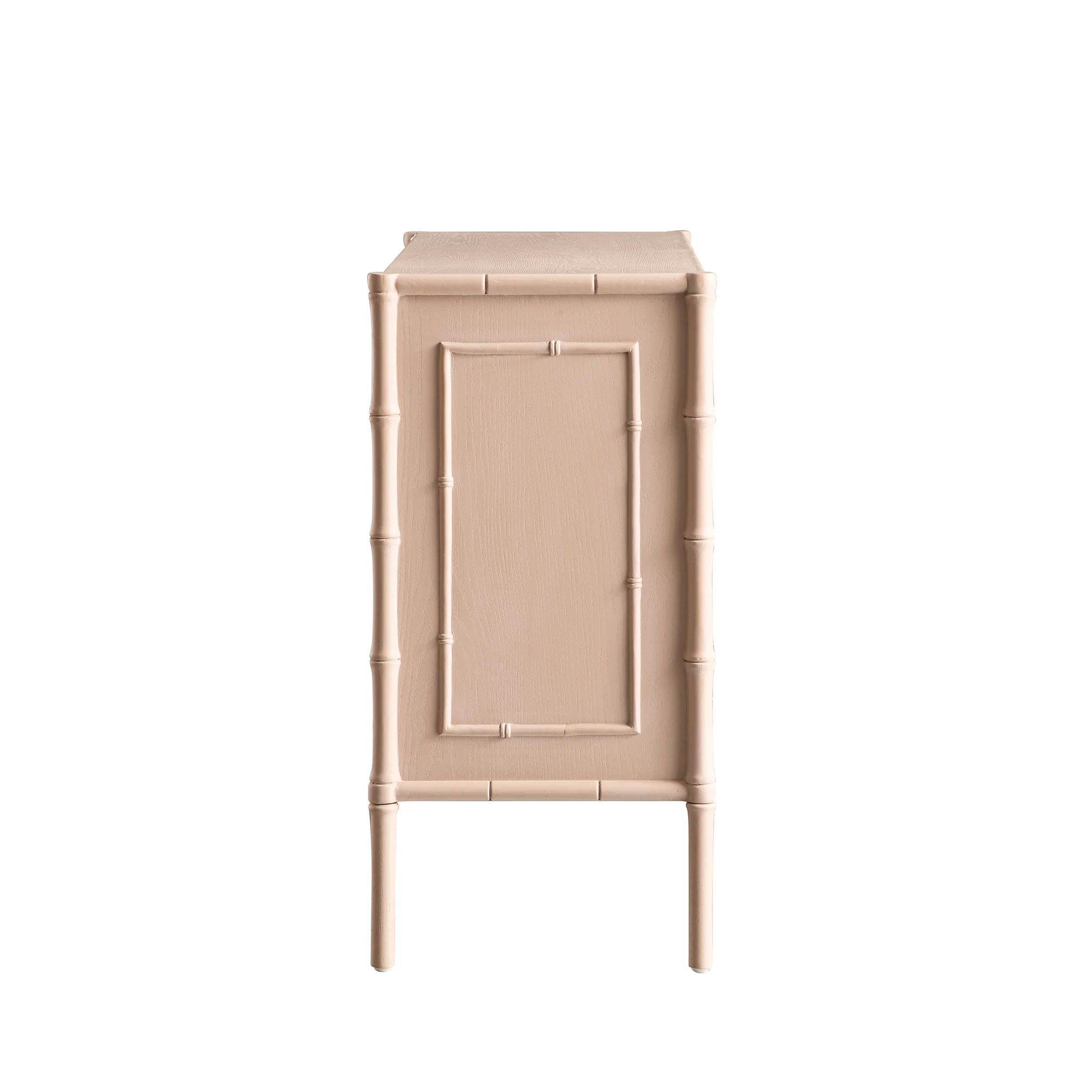 Elstowe Faux Bamboo Small Sideboard, Nude Pink - Image 12