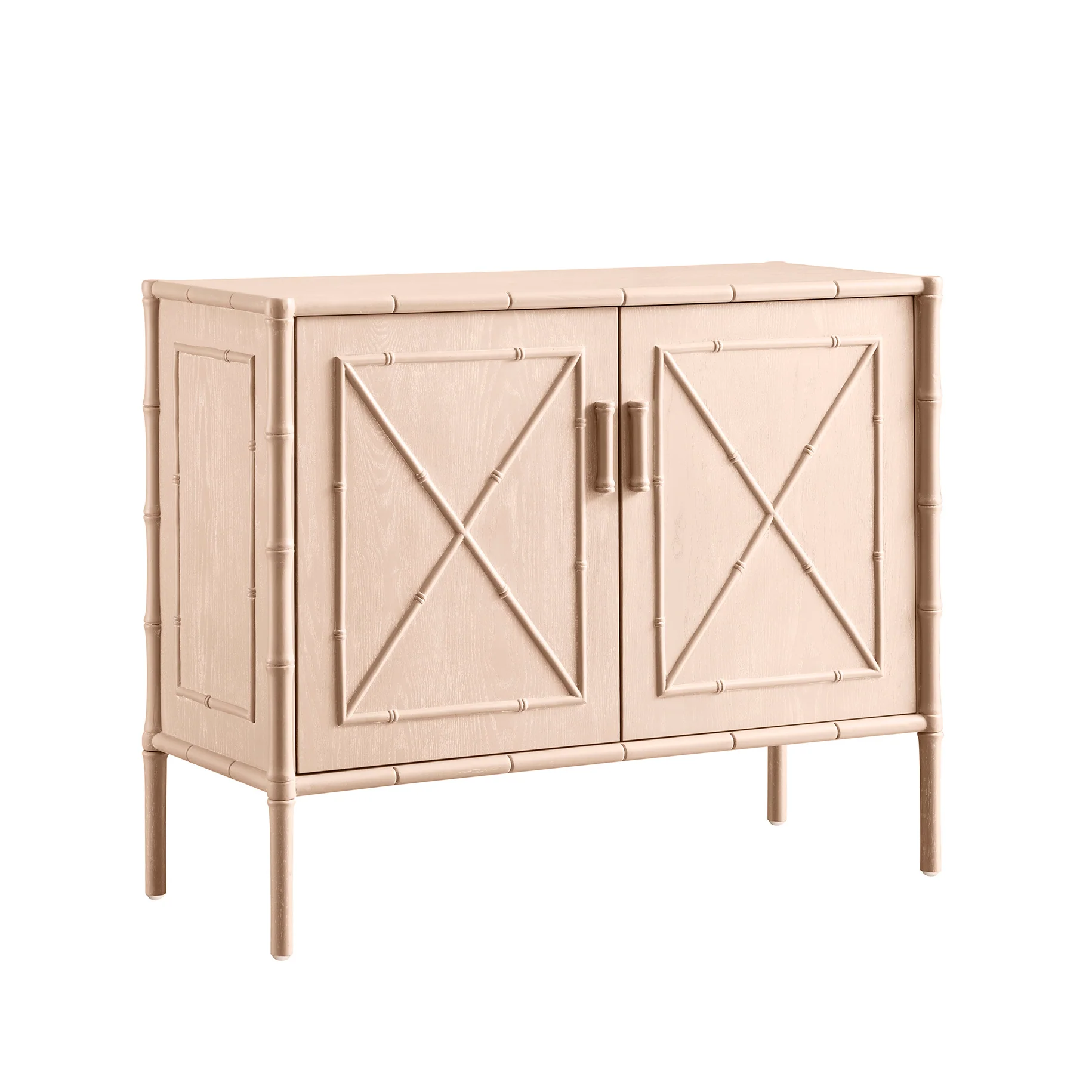 Elstowe Faux Bamboo Small Sideboard, Nude Pink - Image 8
