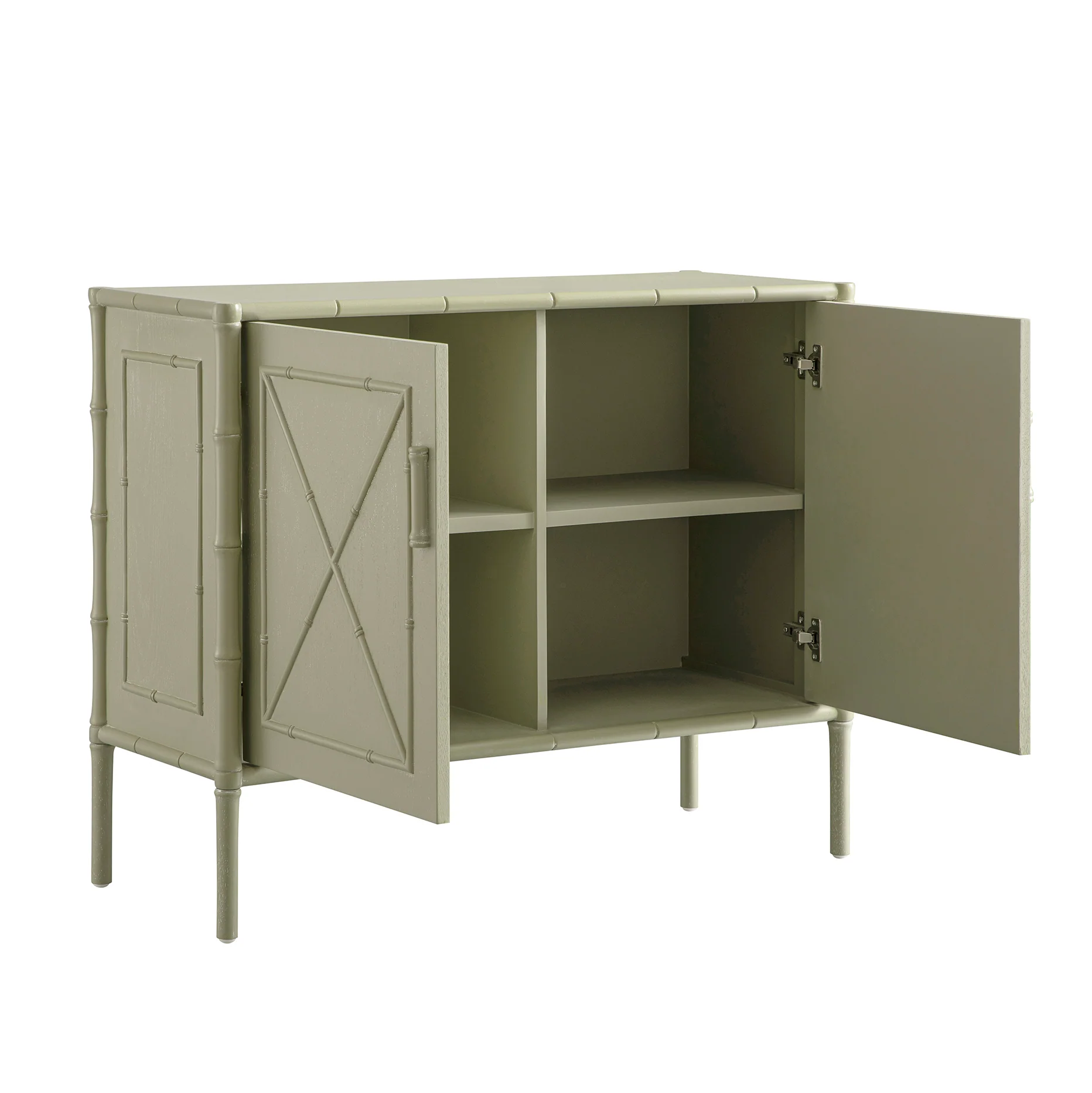Elstowe Faux Bamboo Small Sideboard, Sage Green - Image 11