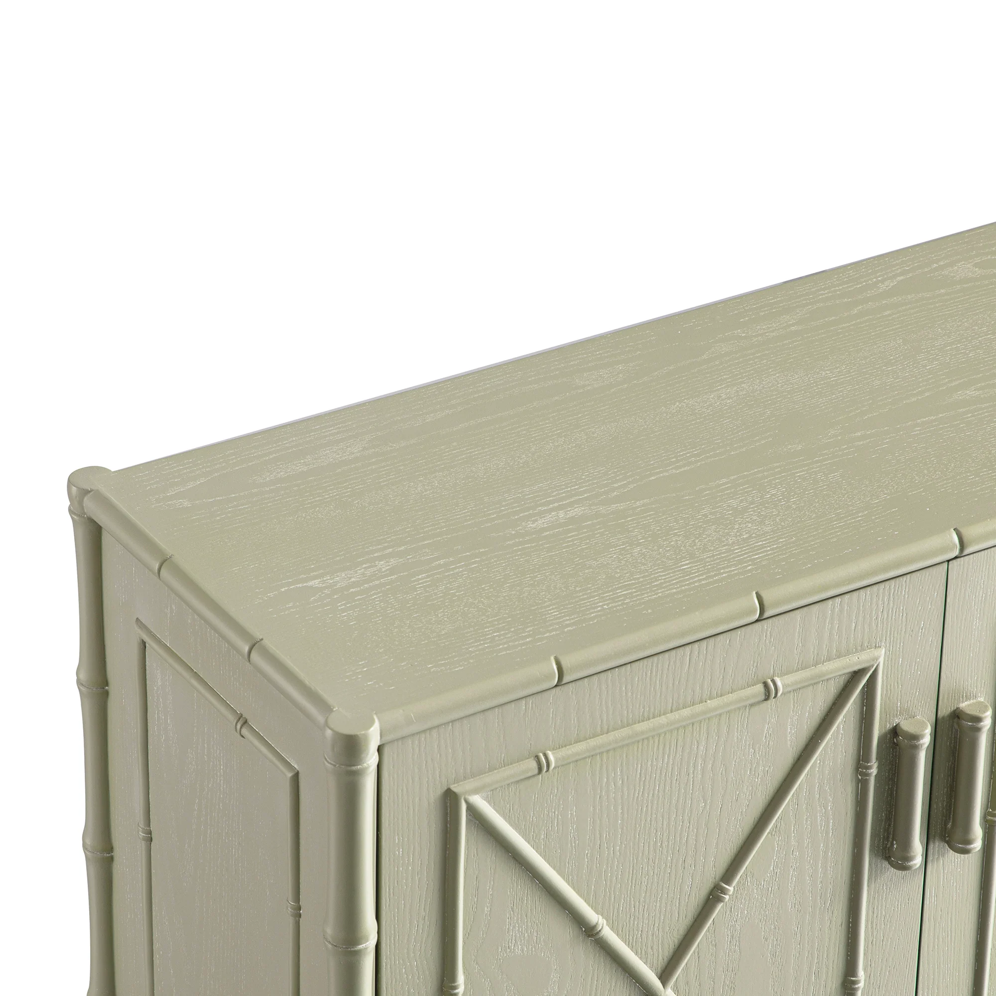 Elstowe Faux Bamboo Small Sideboard, Sage Green - Image 15