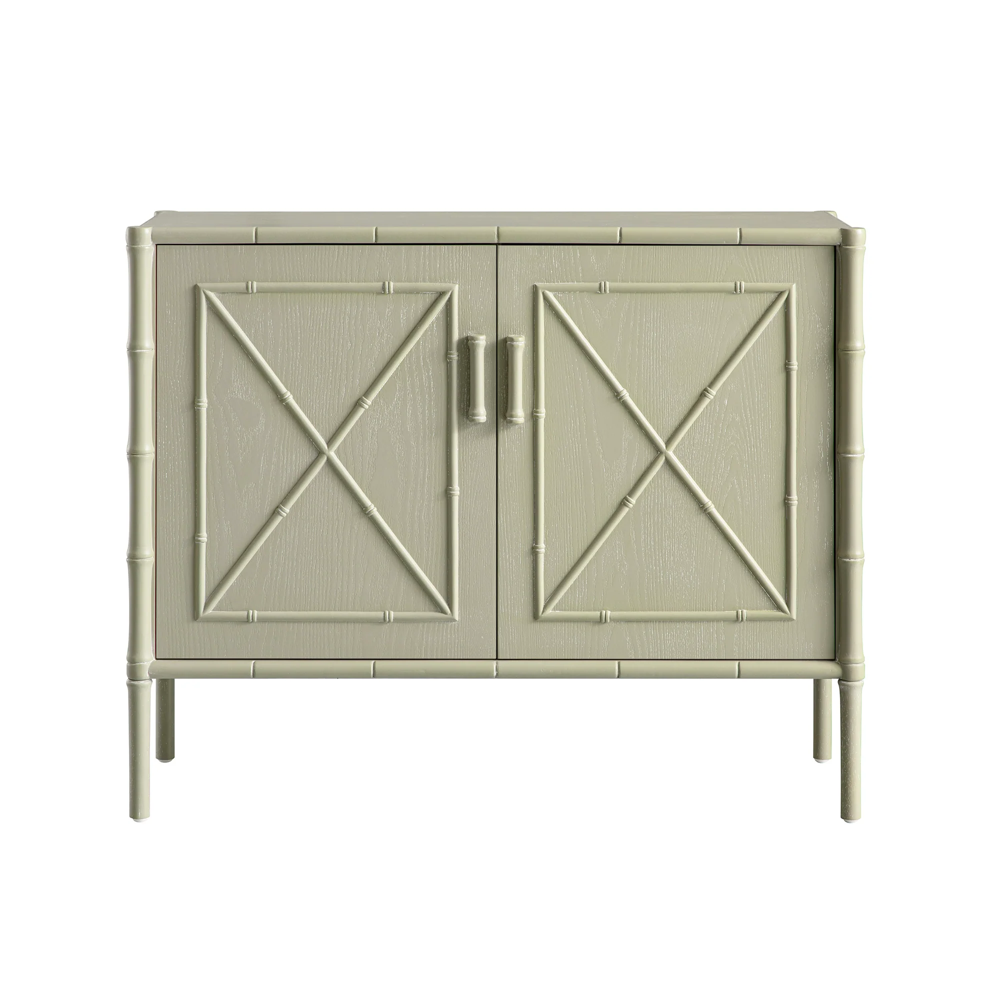 Elstowe Faux Bamboo Small Sideboard, Sage Green - Image 8
