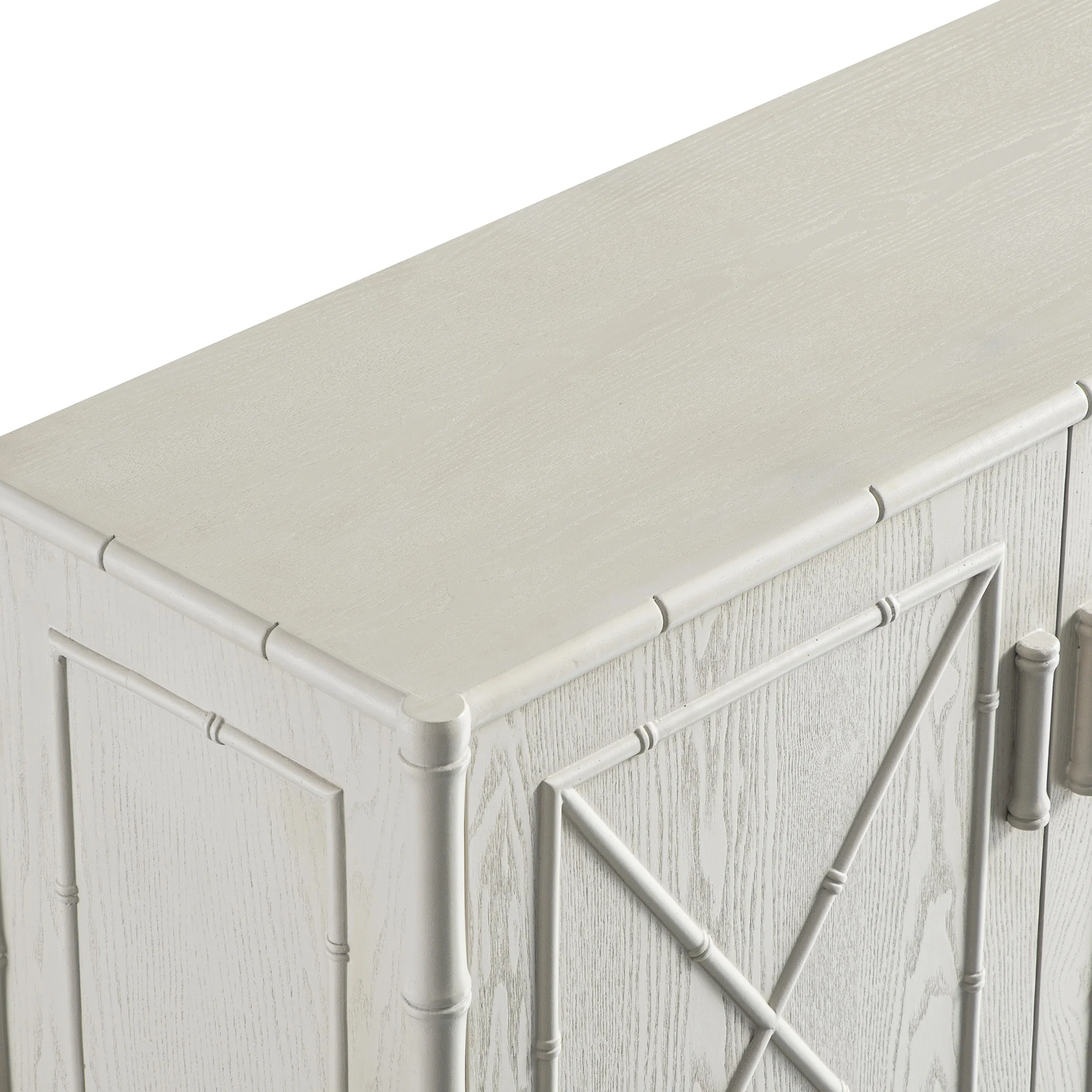 Elstowe Faux Bamboo Small Sideboard, Shaded White - Image 14