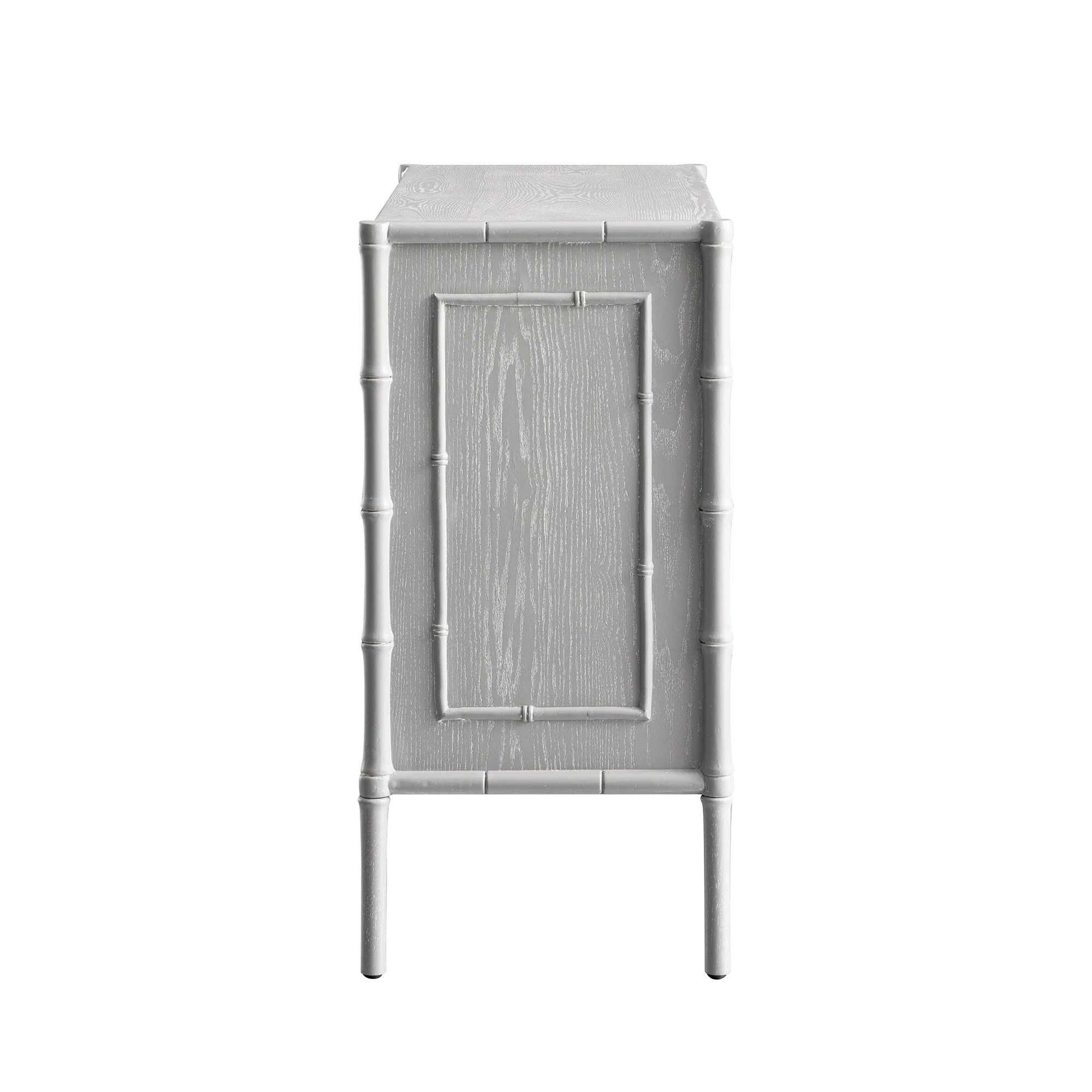 Elstowe Faux Bamboo Small Sideboard, Warm Grey - Image 11