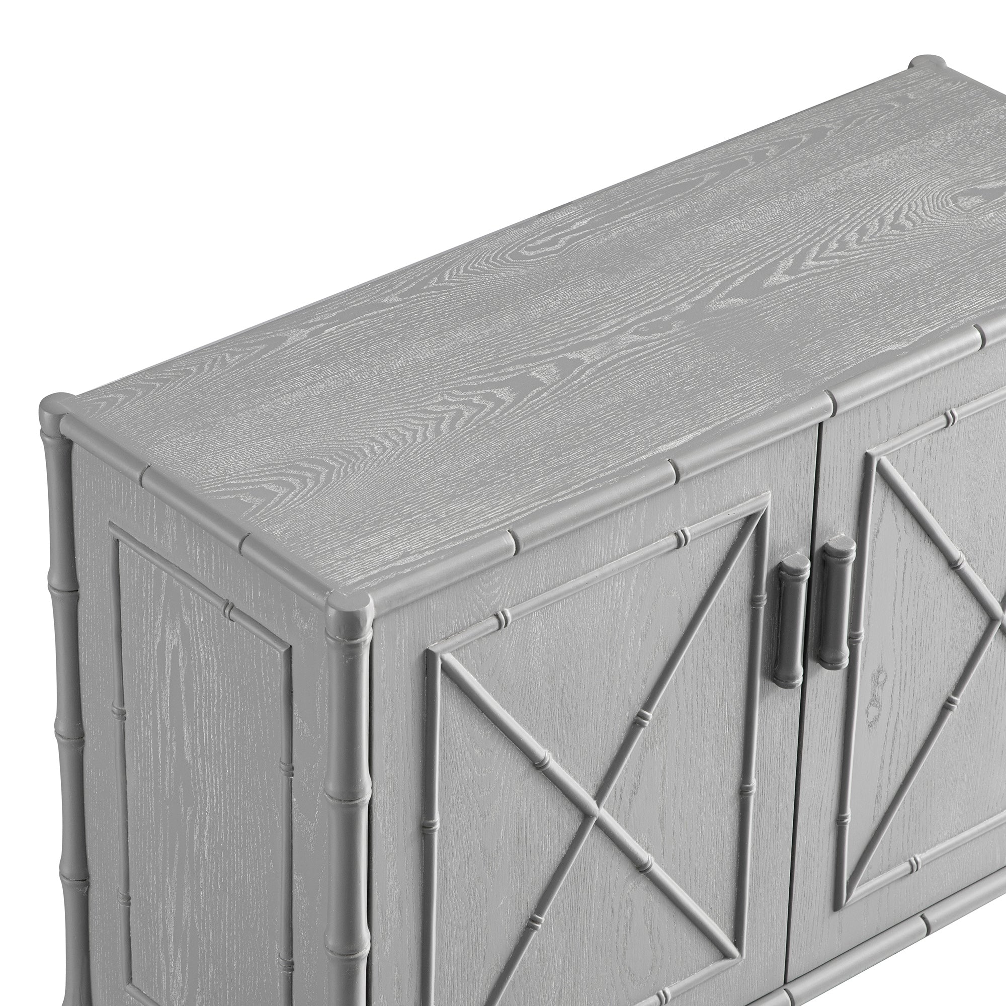 Elstowe Faux Bamboo Small Sideboard, Warm Grey - Image 13
