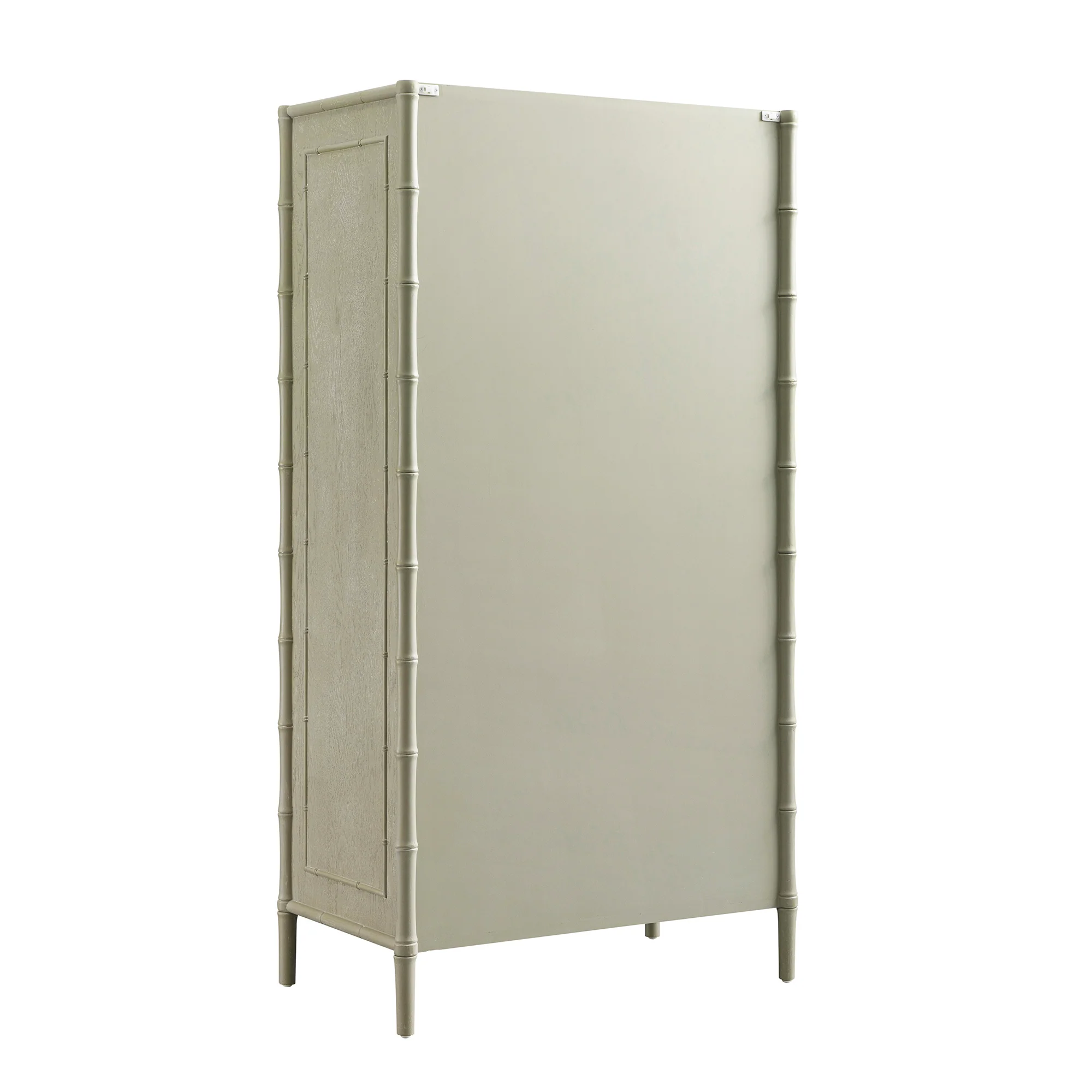 Elstowe Faux Bamboo Double Wardrobe, Sage Green - Image 15