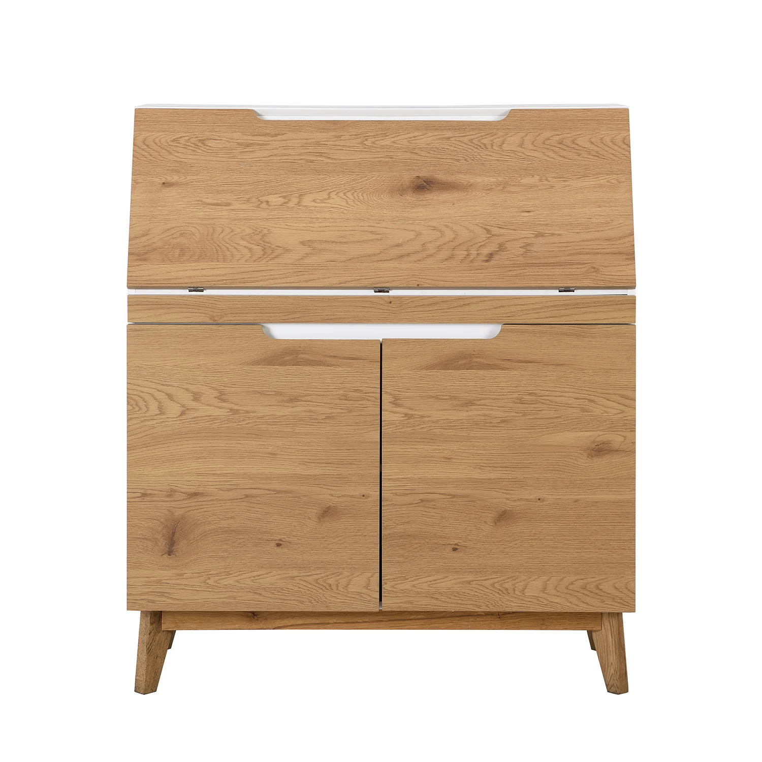 Ernest Writing Bureau in White & Oak Colour - Image 3