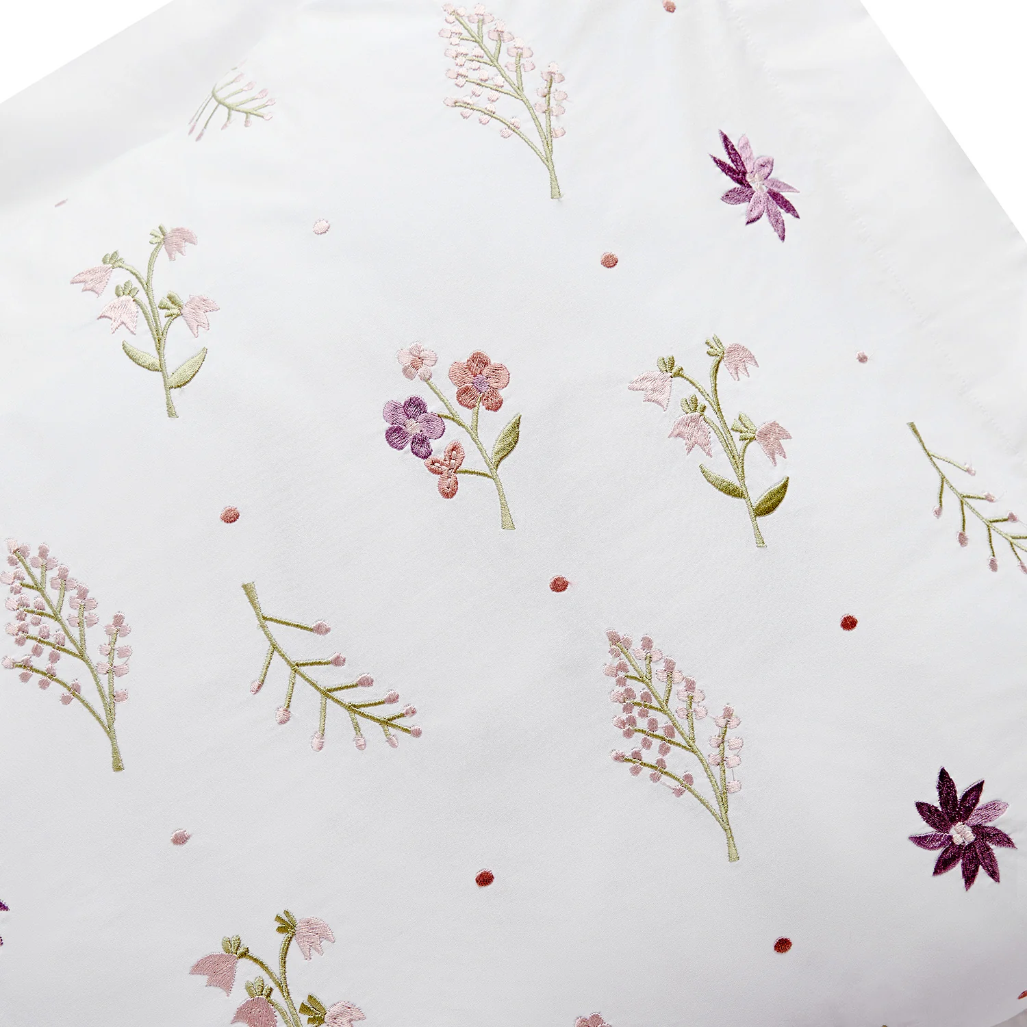 Evelyn Wildflower Embroidered 300 Thread Count Cotton Percale King Size Oxford Pillowcases - Pair - Image 7