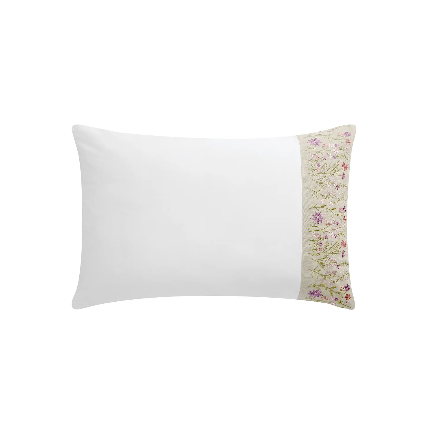 Evelyn Wildflower Embroidered 300 Thread Count Cotton Percale Regular Pillowcases - Pair - Image 5