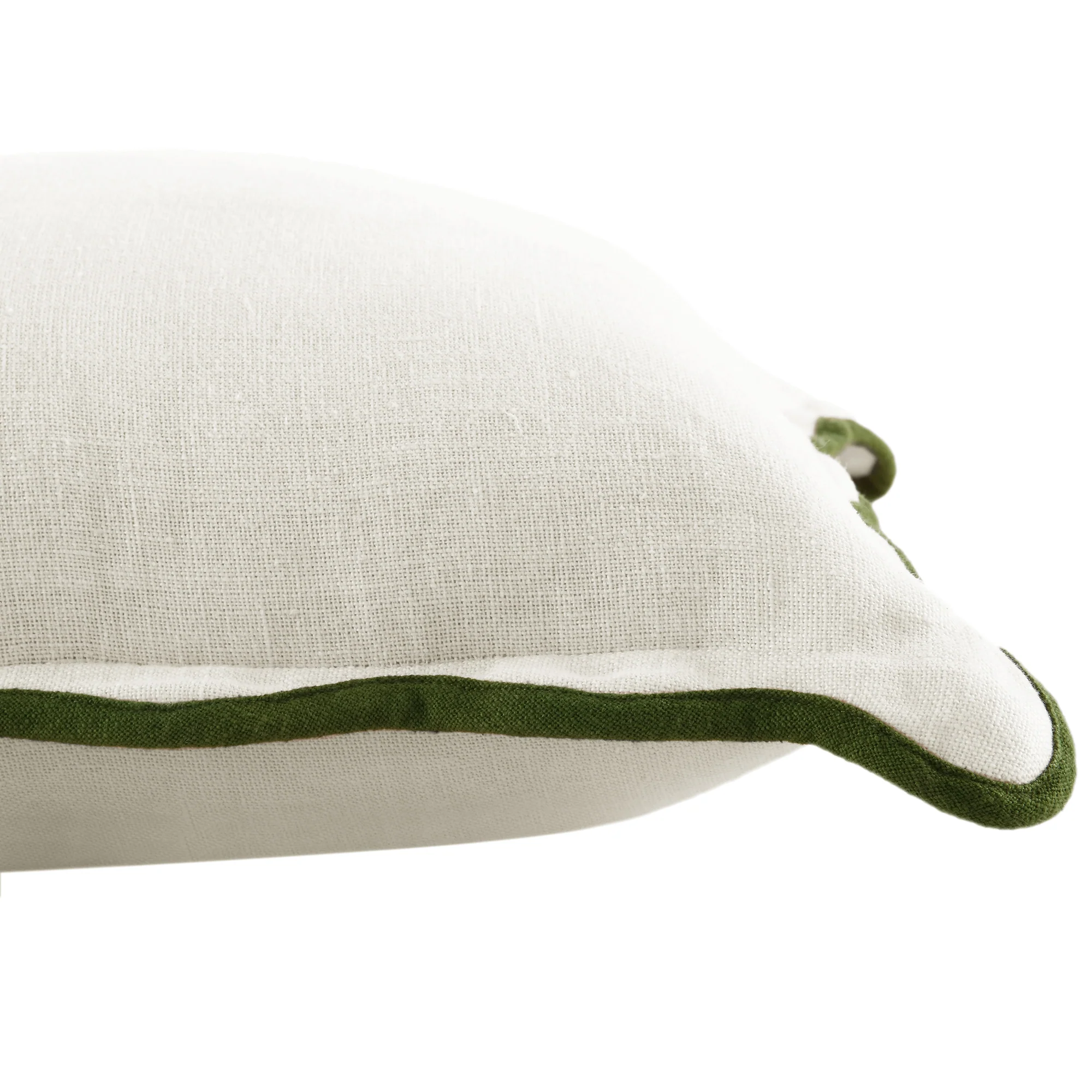 Evie Linen Cedar Green Scalloped Square Cushion - Image 2
