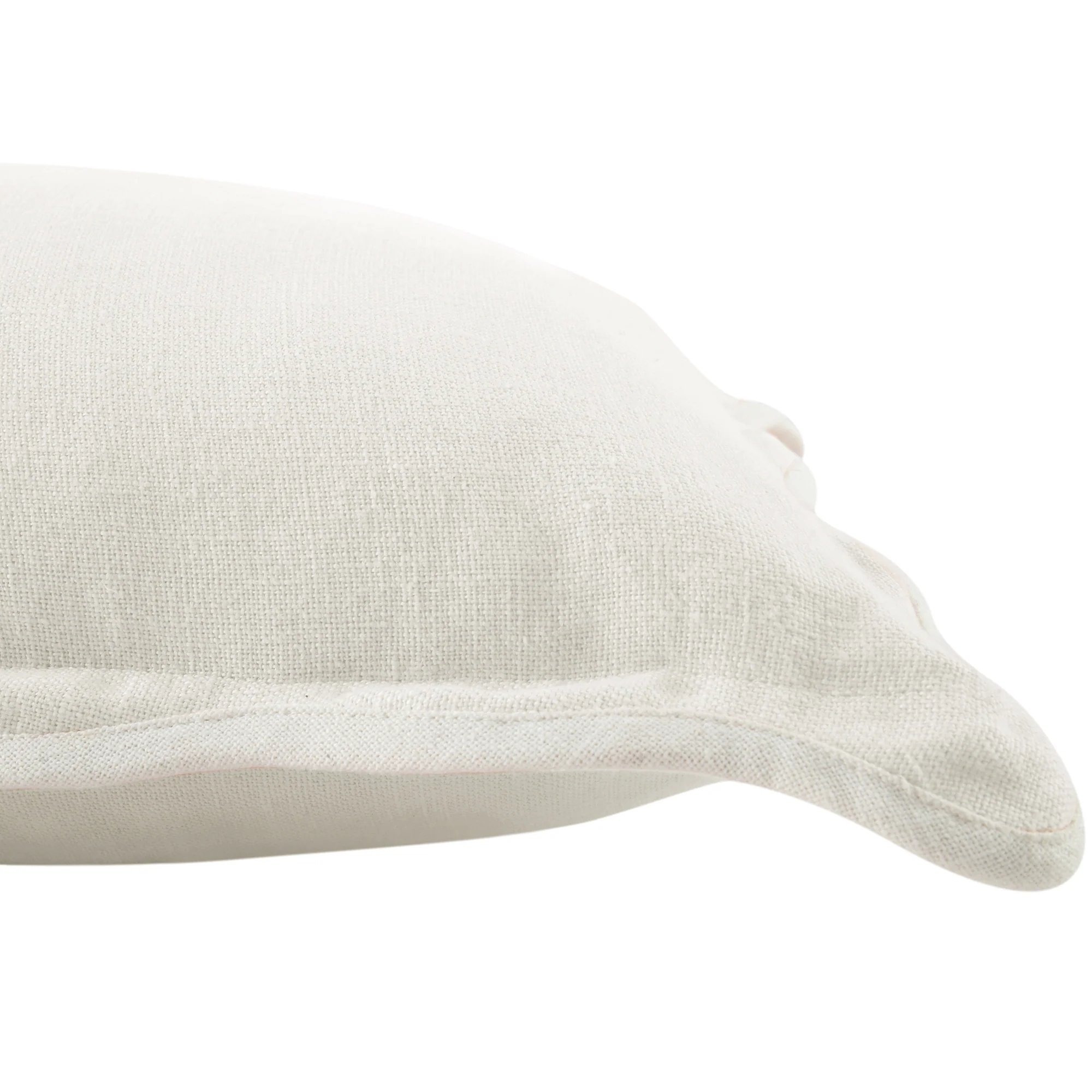 Evie Linen Powder White Scalloped Square Cushion - Image 2