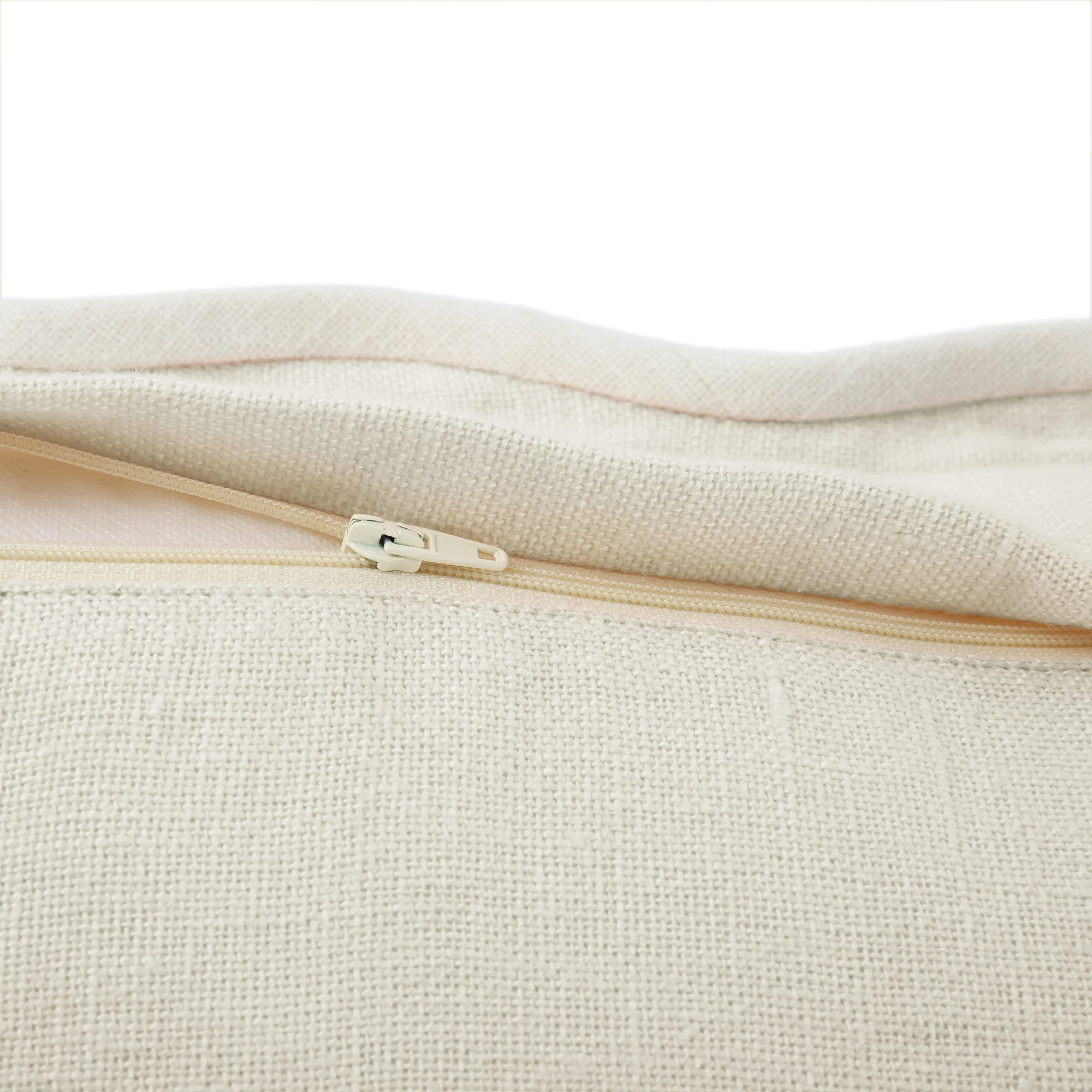 Evie Linen Powder White Scalloped Square Cushion - Image 4
