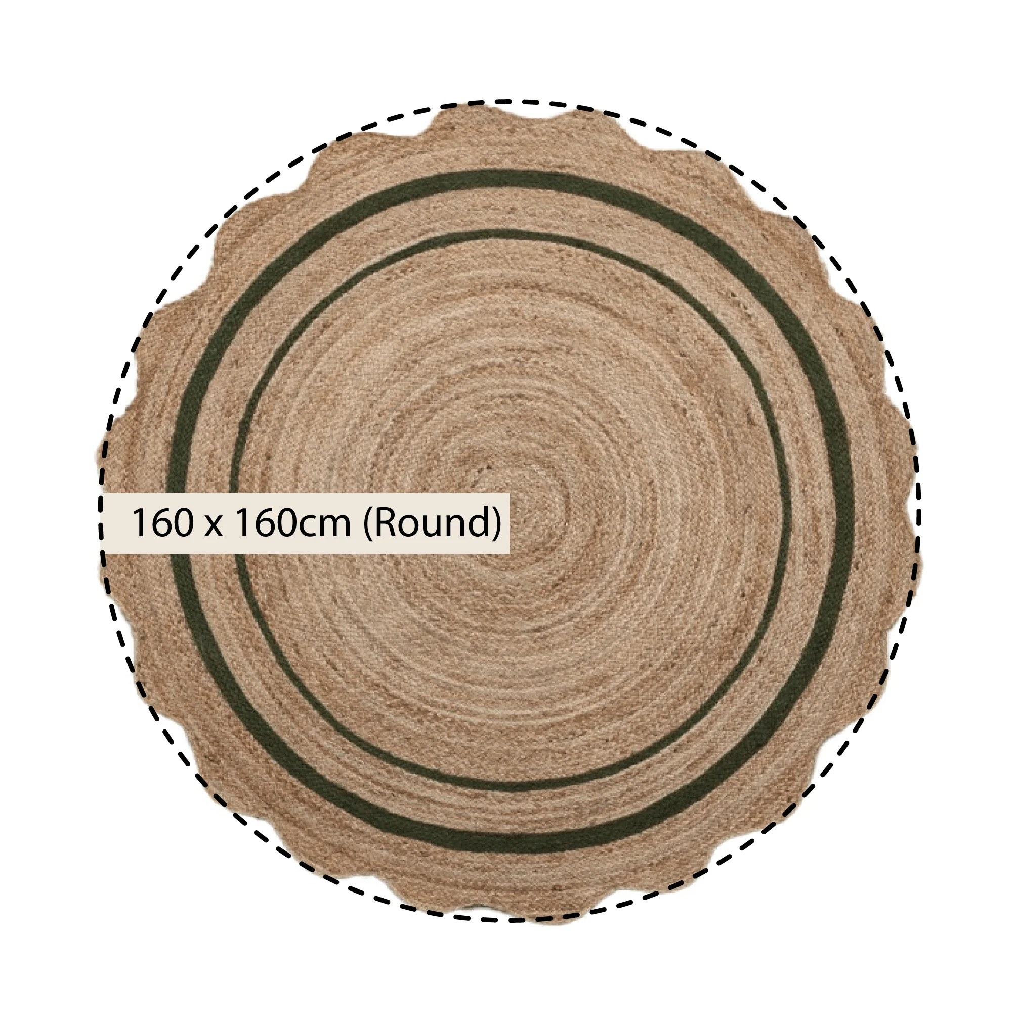 Evie Hand Braided Jute Scallop Green Round Rug - Image 4