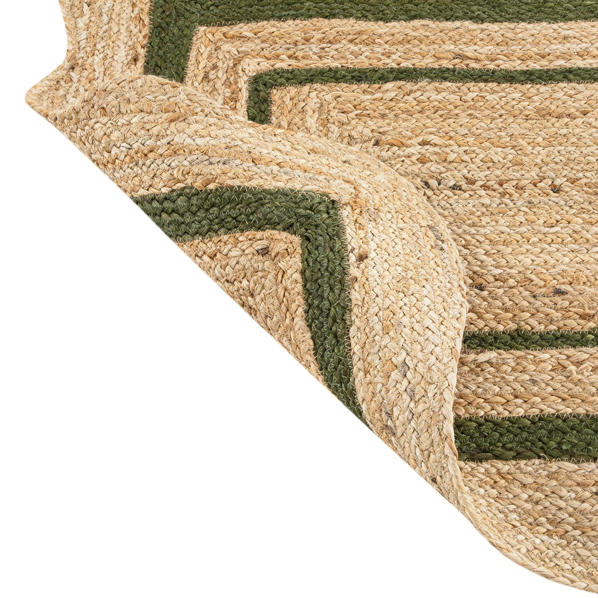 Evie Hand Braided Jute Scallop Green Runner - Image 7