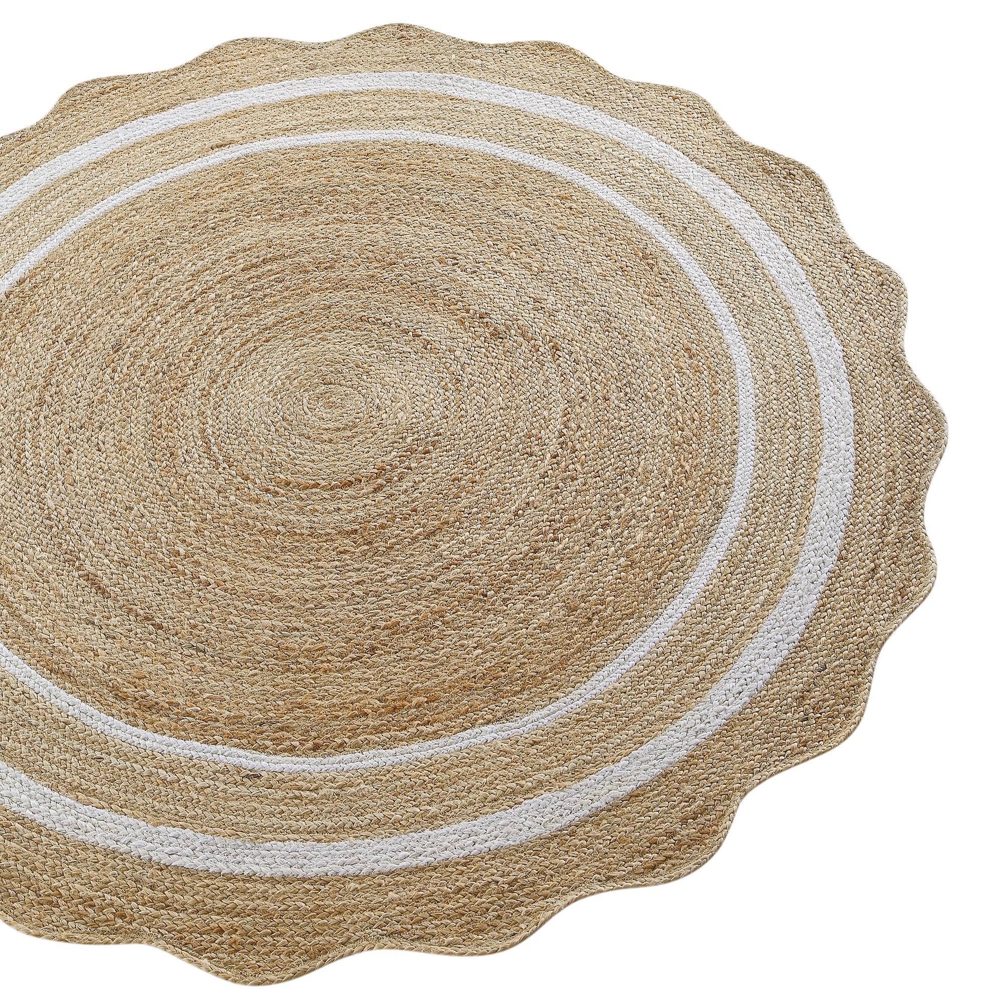 Evie Hand Braided Jute Scallop Round Rug - Image 5