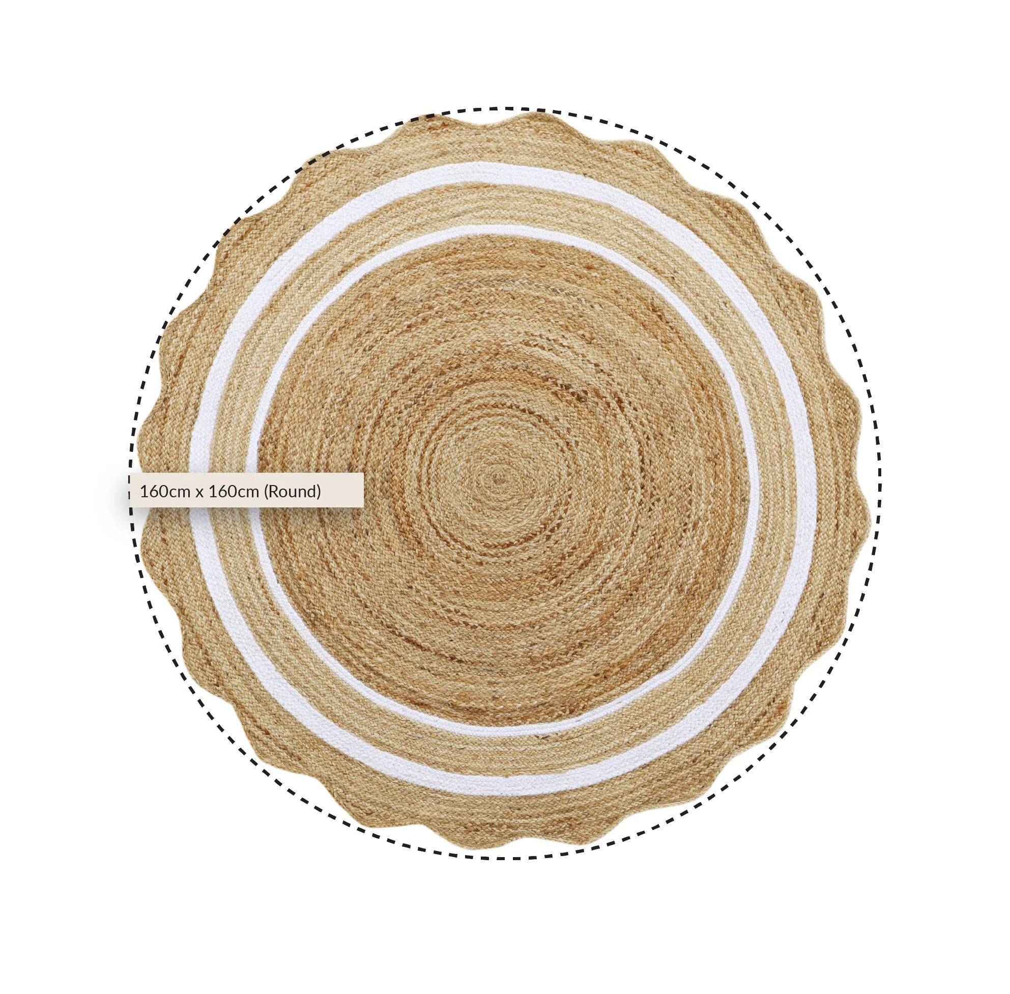 Evie Hand Braided Jute Scallop Round Rug - Image 6