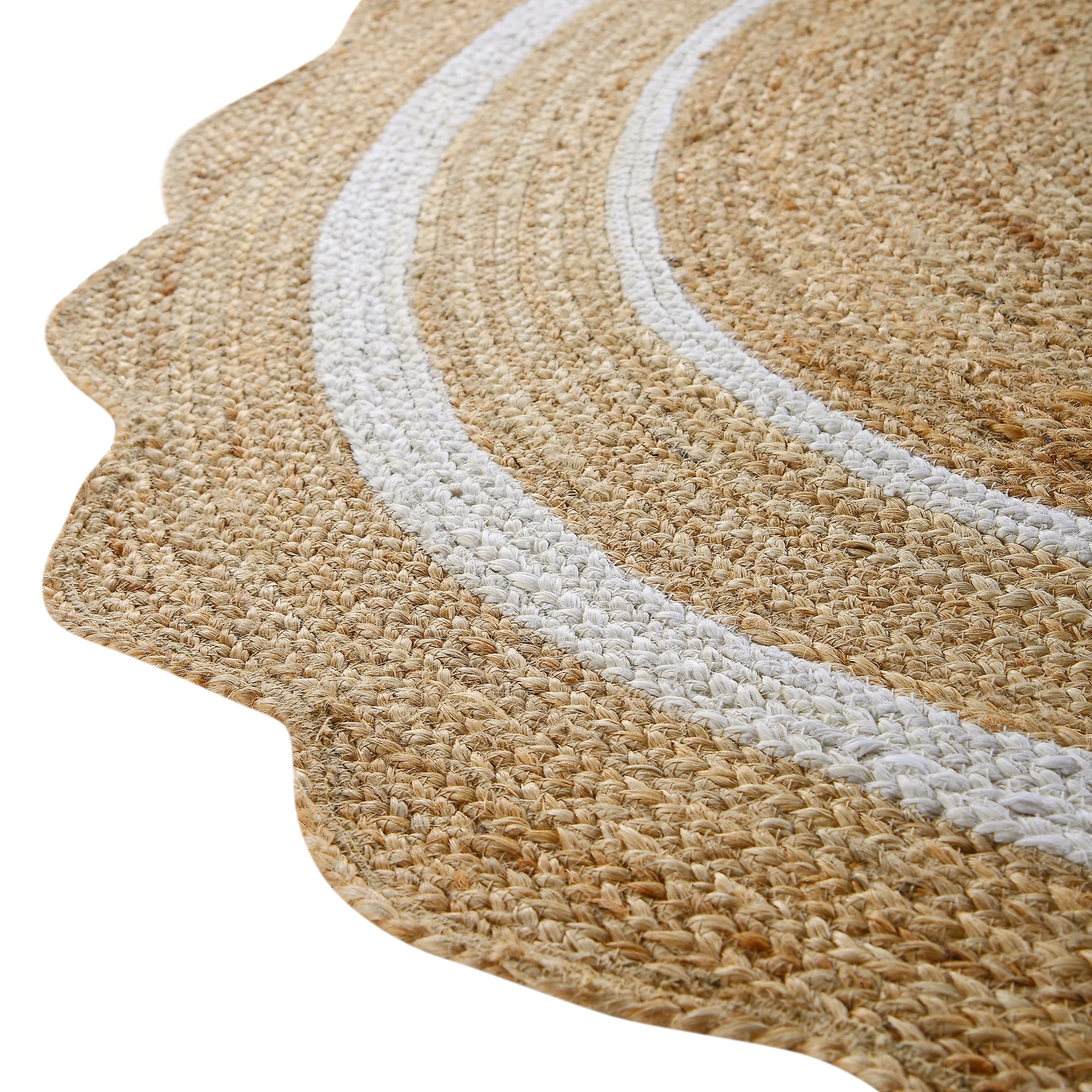 Evie Hand Braided Jute Scallop Round Rug - Image 9