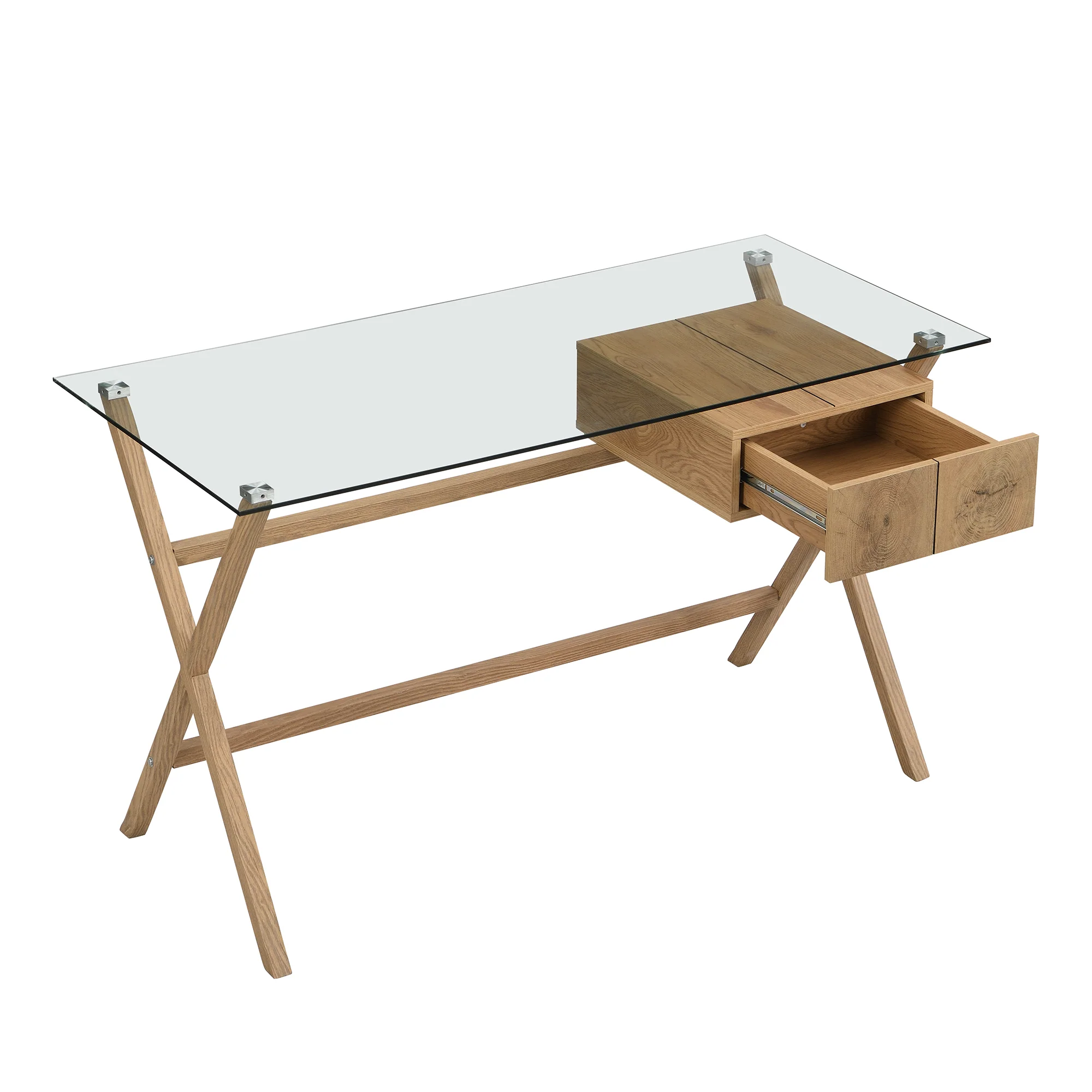 Exton 1-Drawer Glass Desk - Image 5