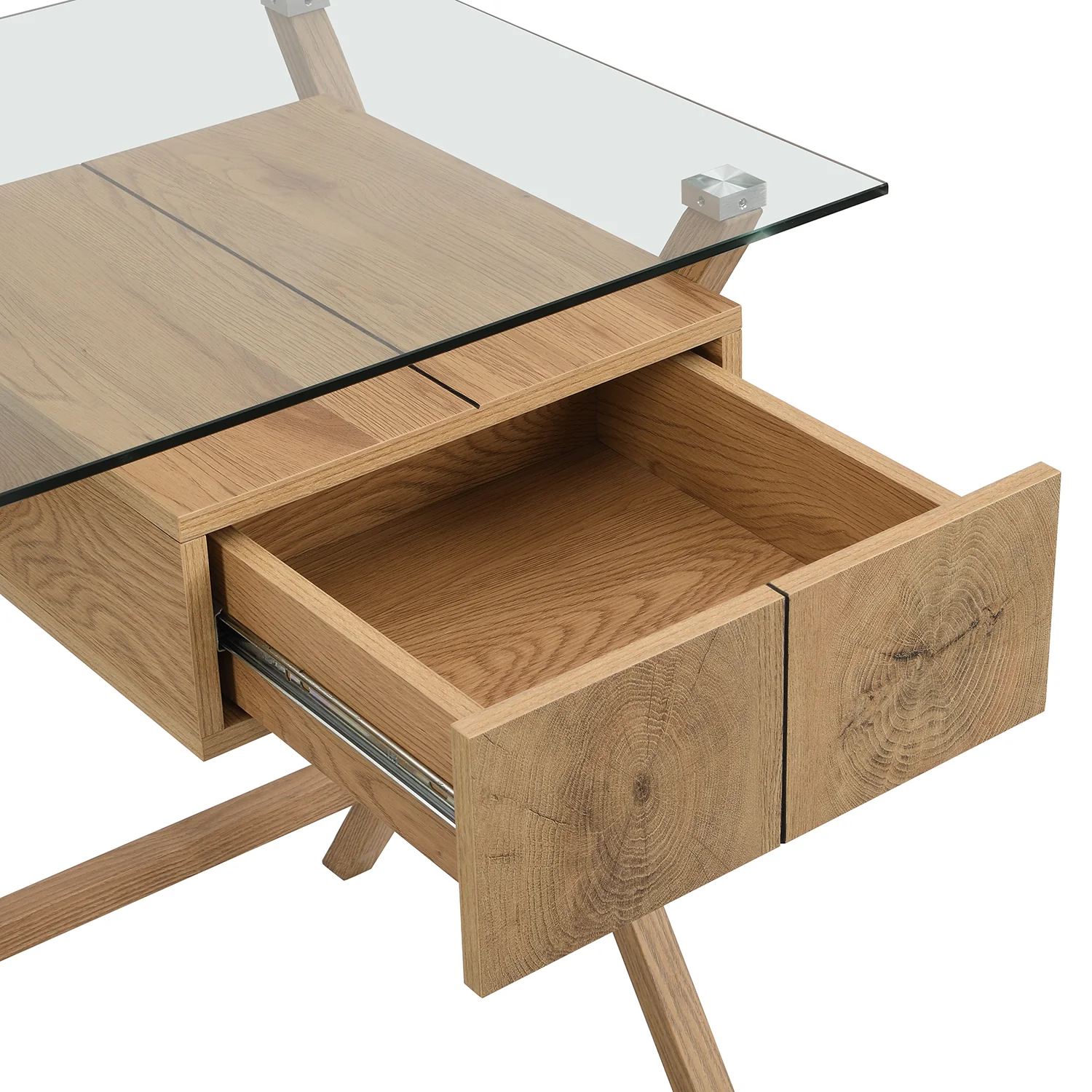 Exton 1-Drawer Glass Desk - Image 9