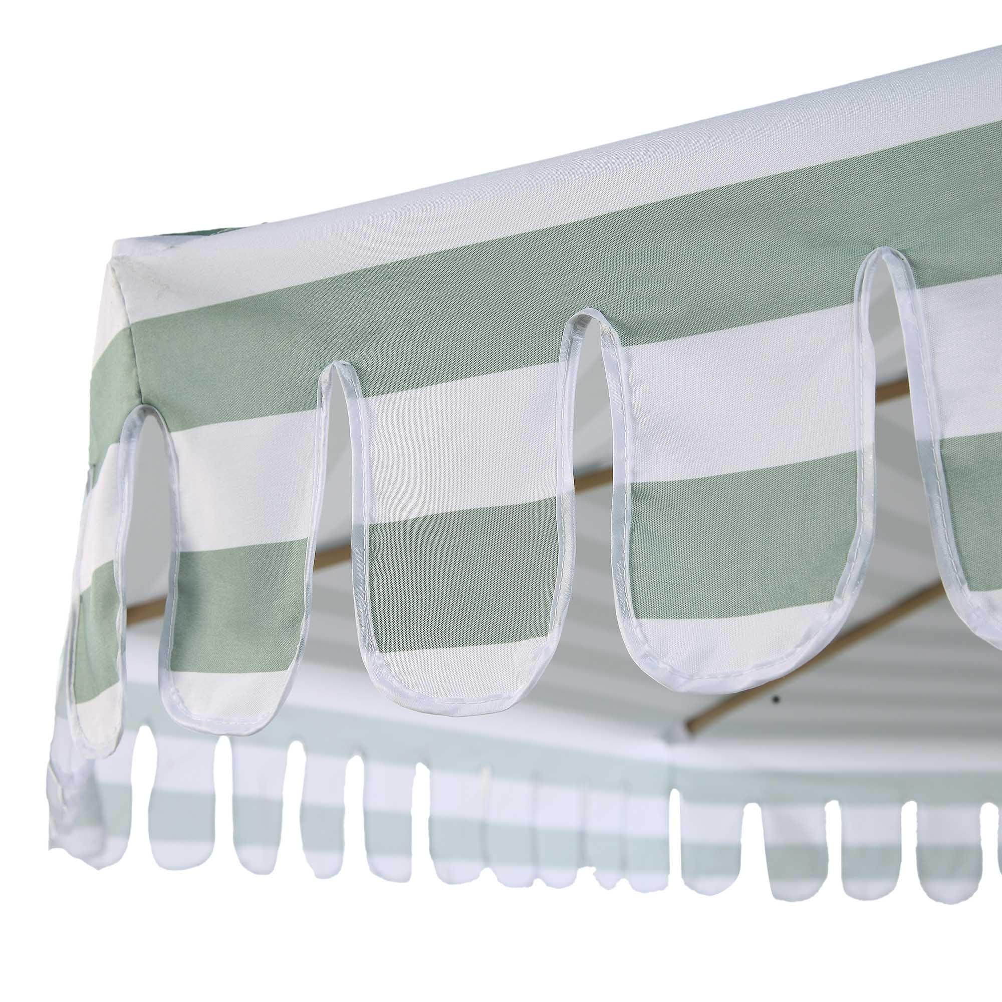 Fabienne Sage Green and White Striped 3M Double Top Crank and Tilt Parasol - Image 10