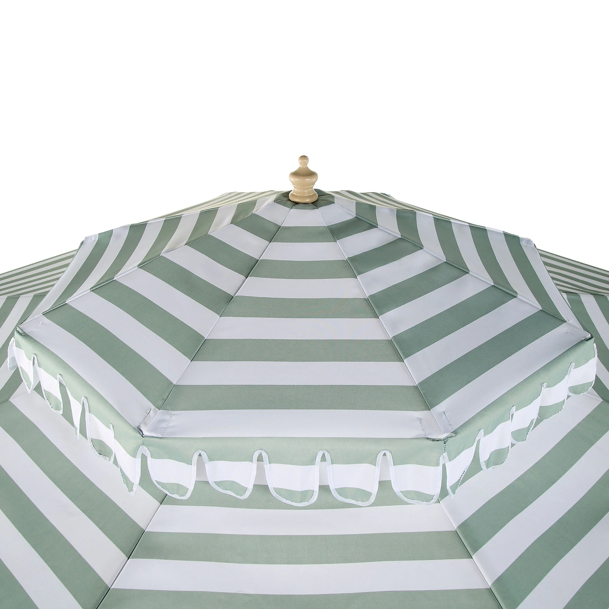 Fabienne Sage Green and White Striped 3M Double Top Crank and Tilt Parasol - Image 11
