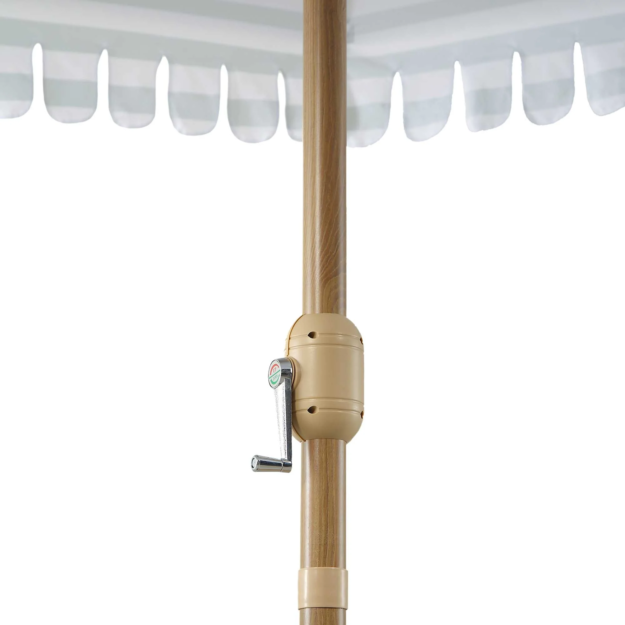 Fabienne Sage Green and White Striped 3M Double Top Crank and Tilt Parasol - Image 12