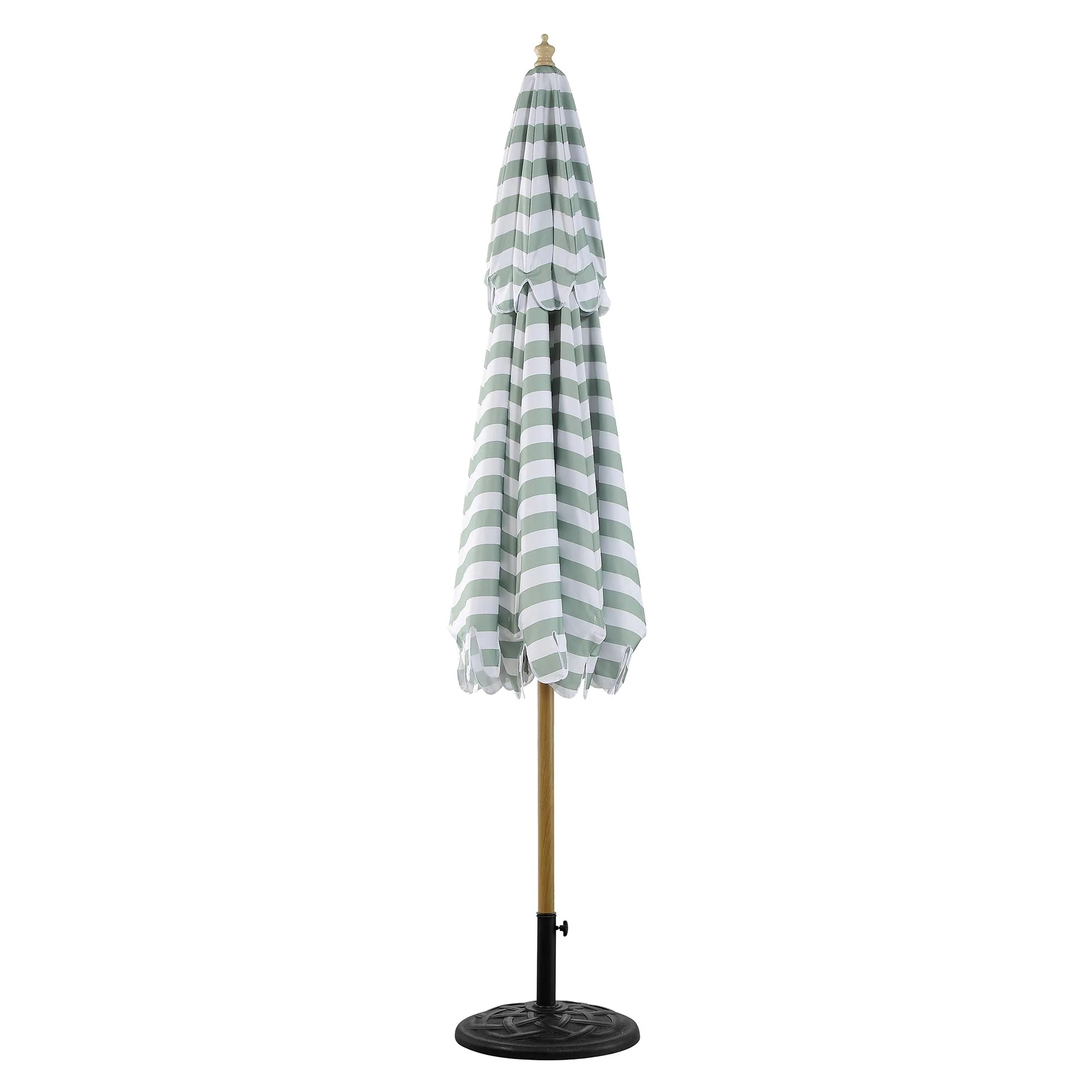 Fabienne Sage Green and White Striped 3M Double Top Crank and Tilt Parasol - Image 6