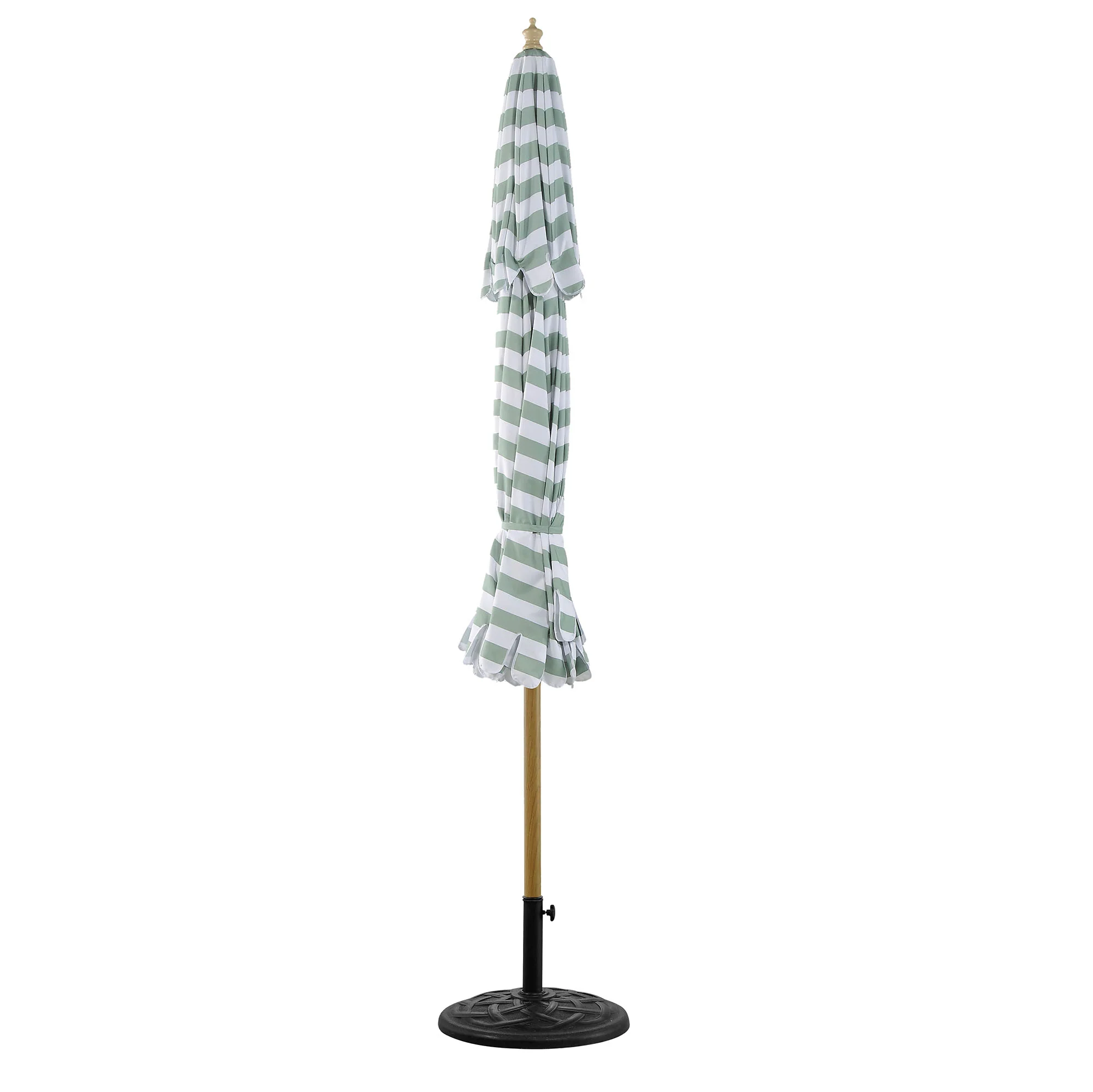 Fabienne Sage Green and White Striped 3M Double Top Crank and Tilt Parasol - Image 7
