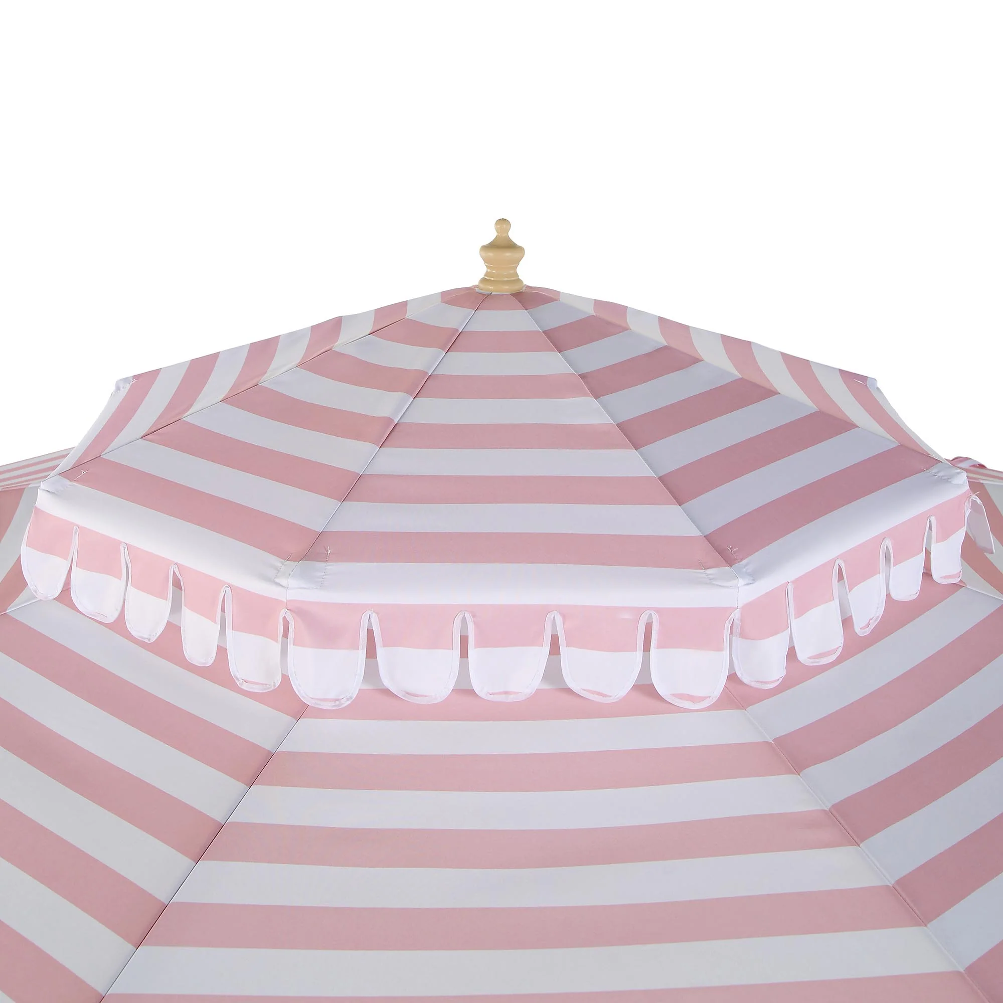Fabienne Pink and White Striped 3M Double Top Crank and Tilt Parasol - Image 11