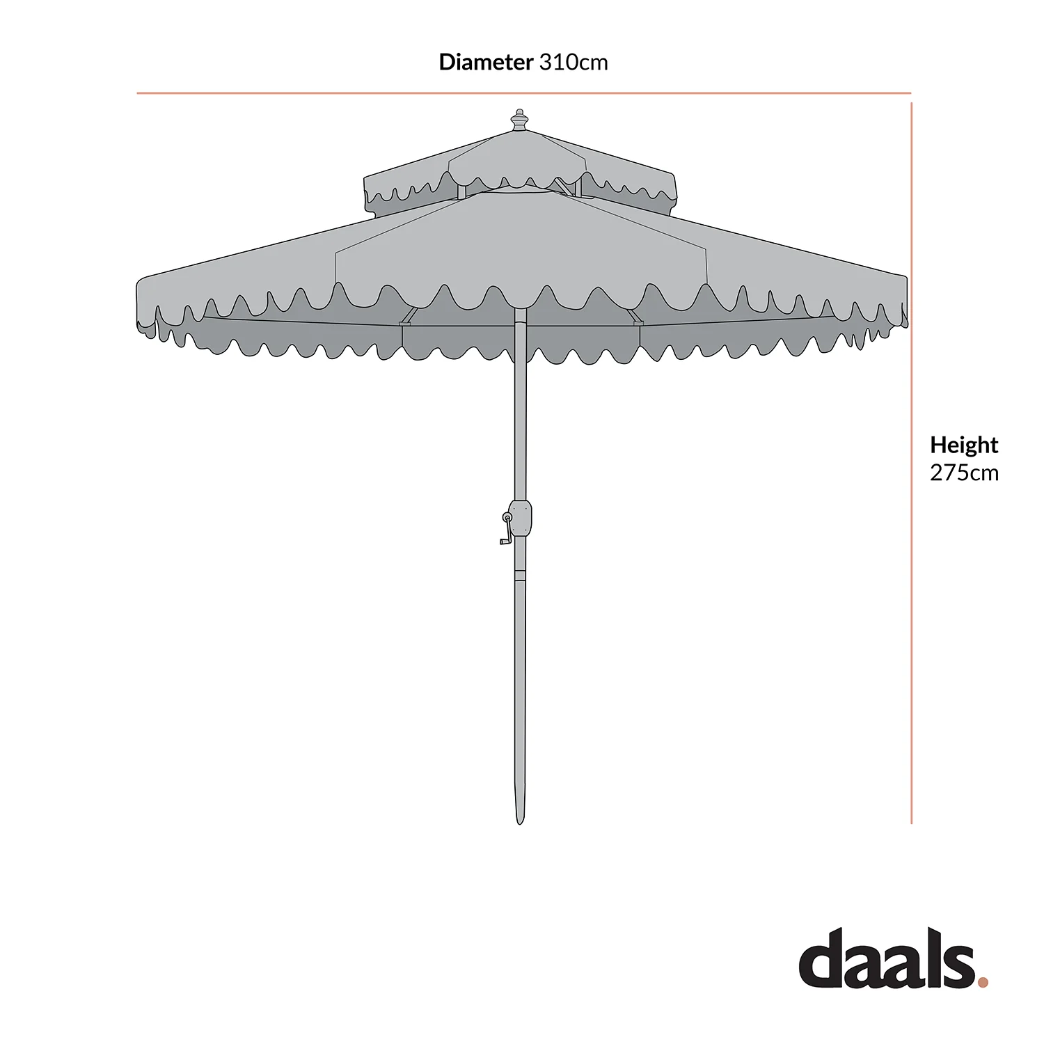 Fabienne Blue and White Striped 3M Double Top Crank and Tilt Parasol - Image 6