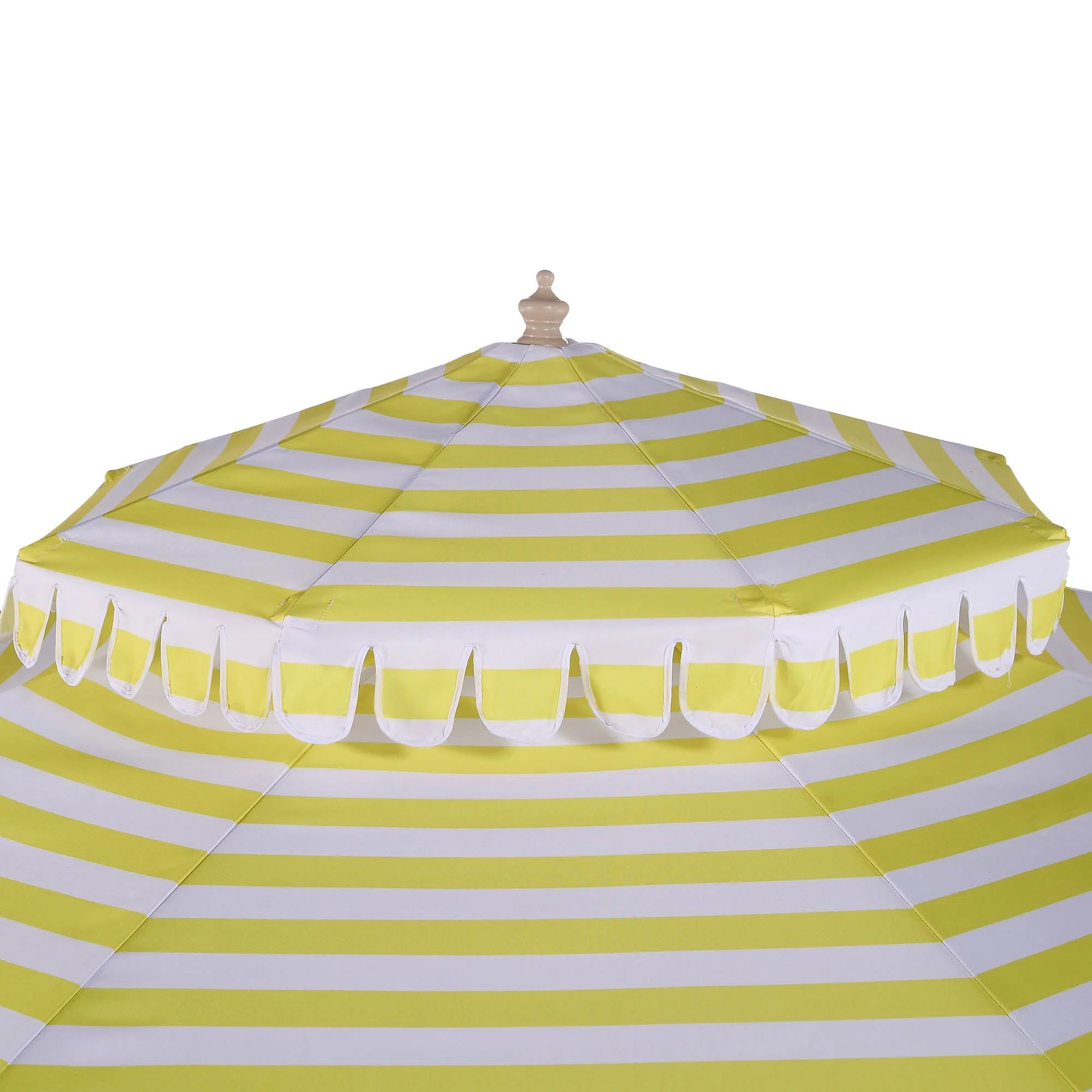 Fabienne Yellow and White Striped 3M Double Top Crank and Tilt Parasol - Image 12