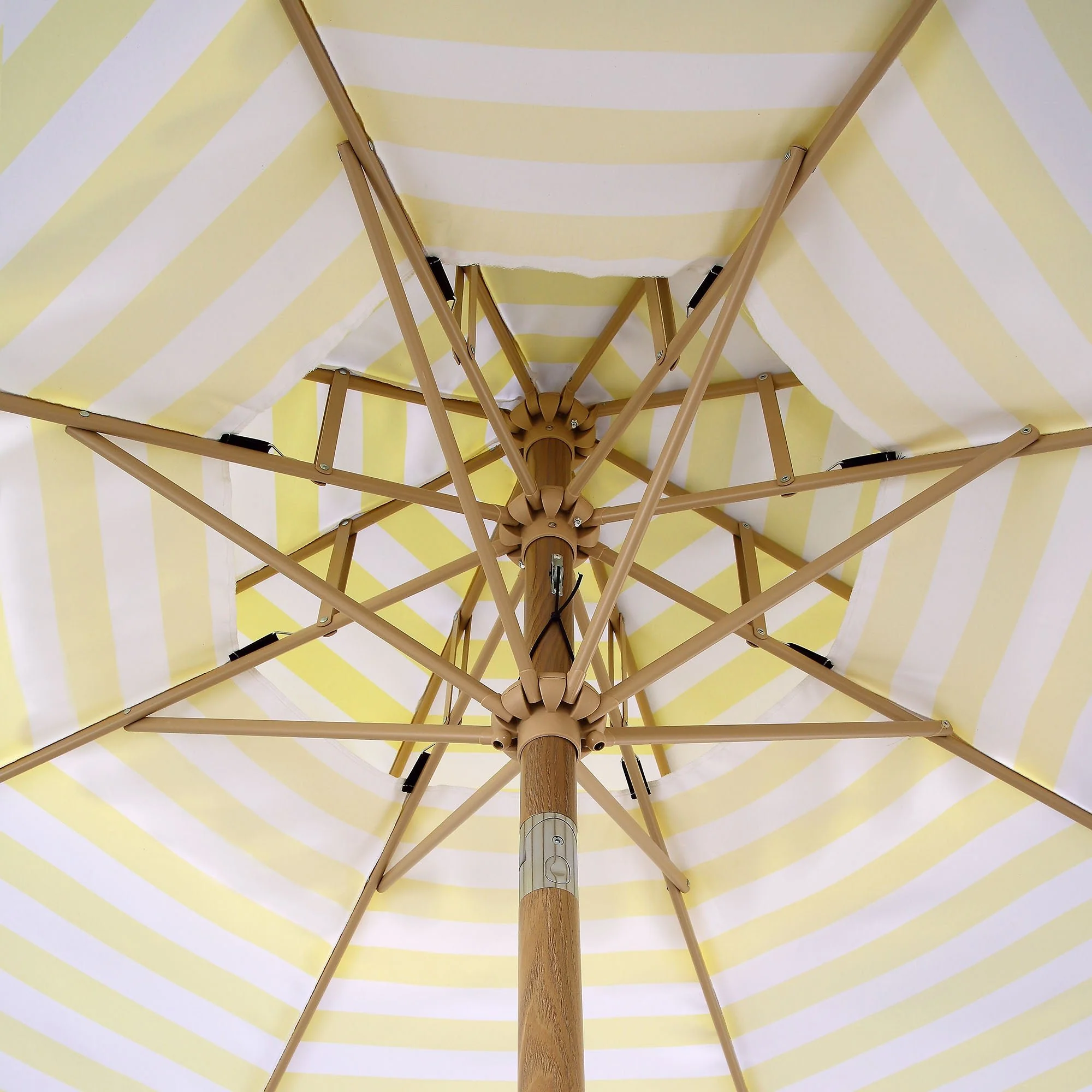 Fabienne Yellow and White Striped 3M Double Top Crank and Tilt Parasol - Image 14