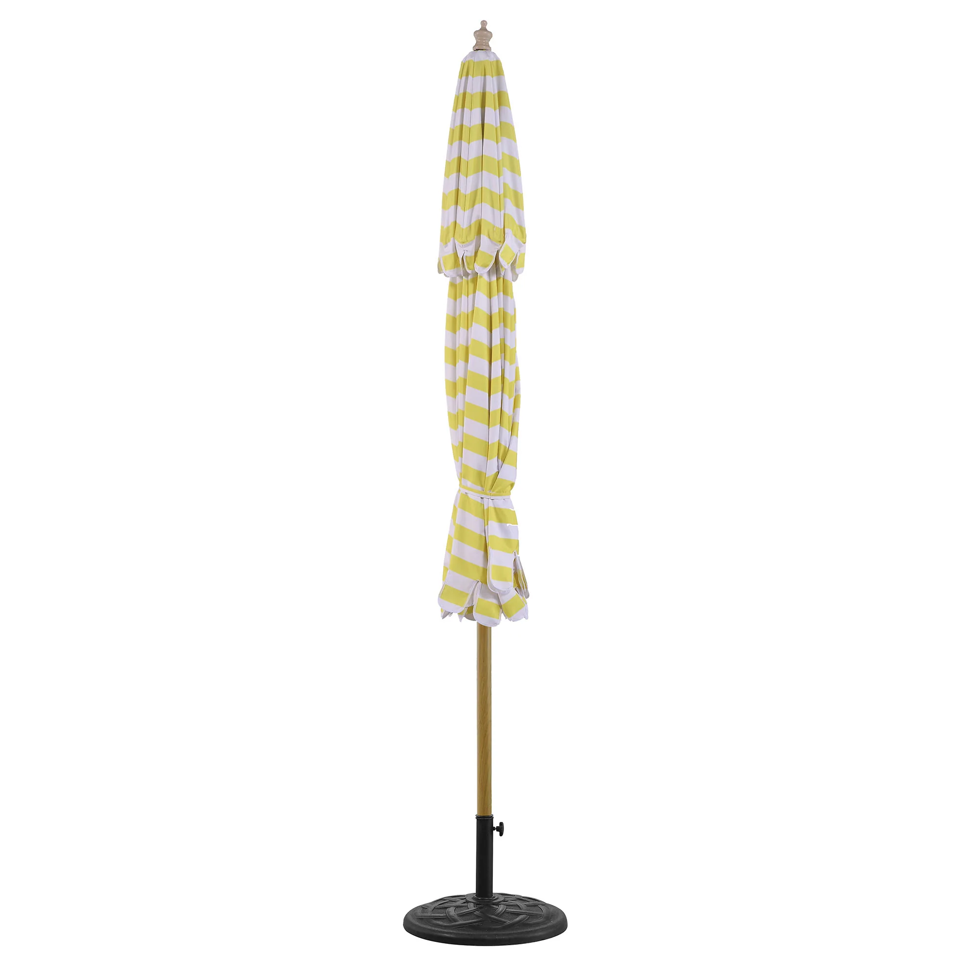 Fabienne Yellow and White Striped 3M Double Top Crank and Tilt Parasol - Image 8