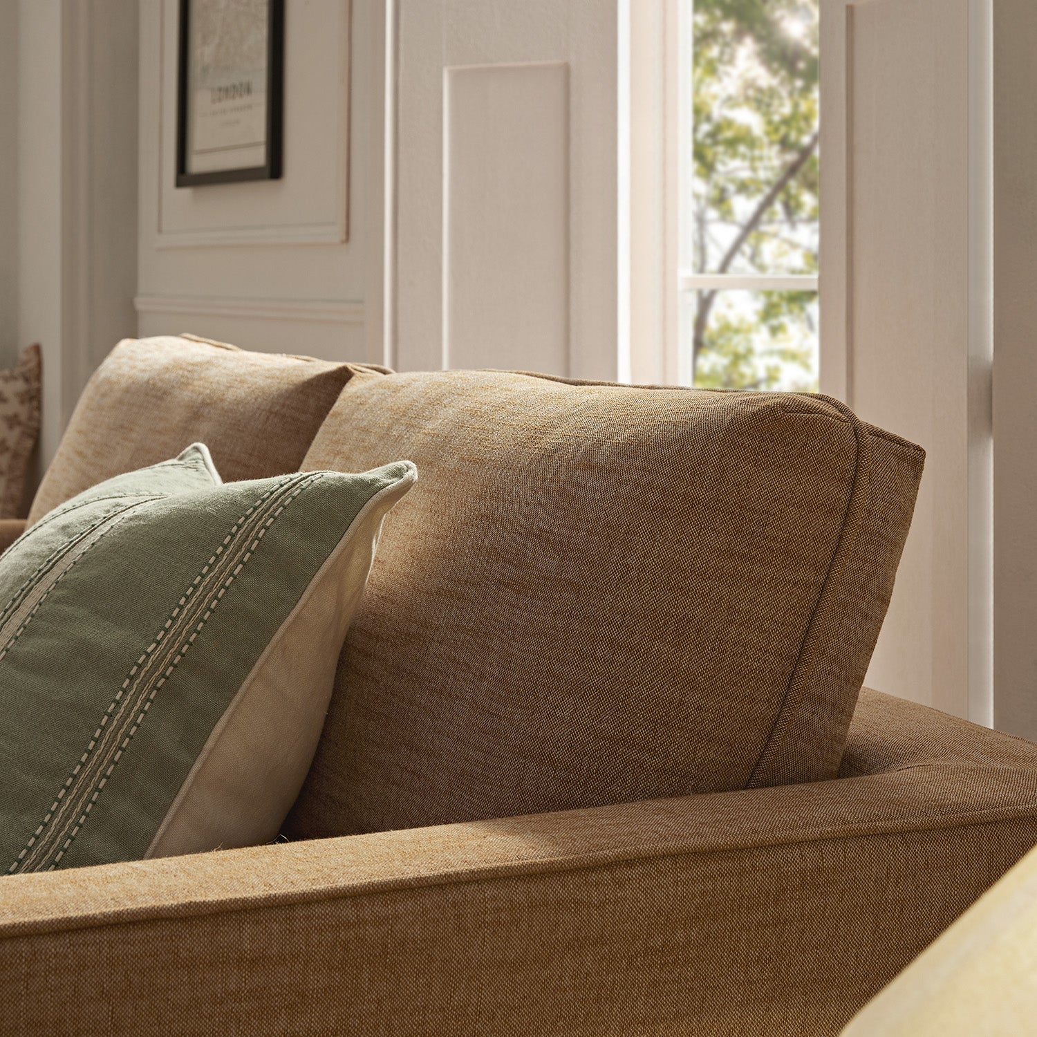 Fitz Skirted 2-Seater Sofa, Apricot Linen Blend - Image 6