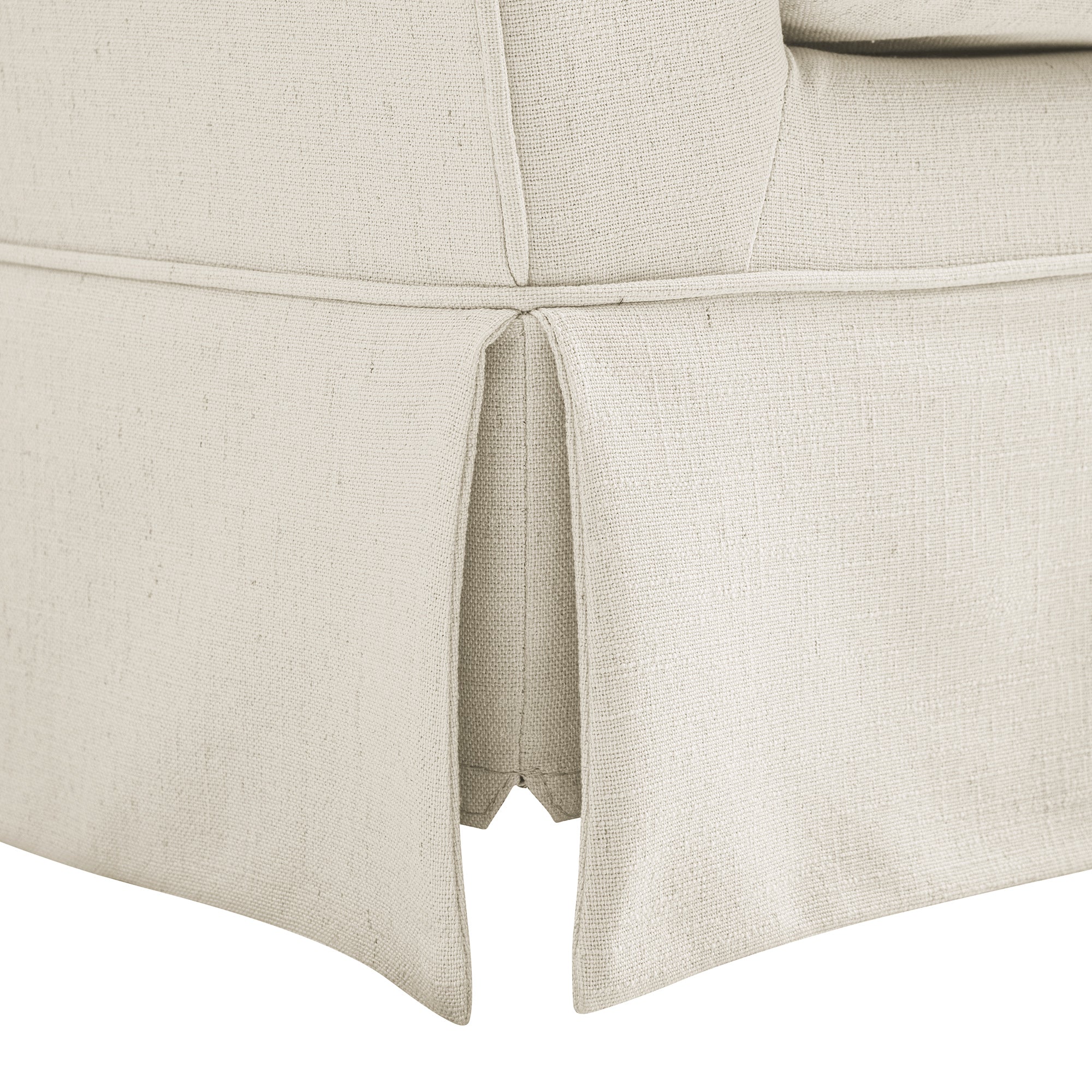 Fitz Skirted 2-Seater Sofa, Oatmeal Linen Blend - Image 15