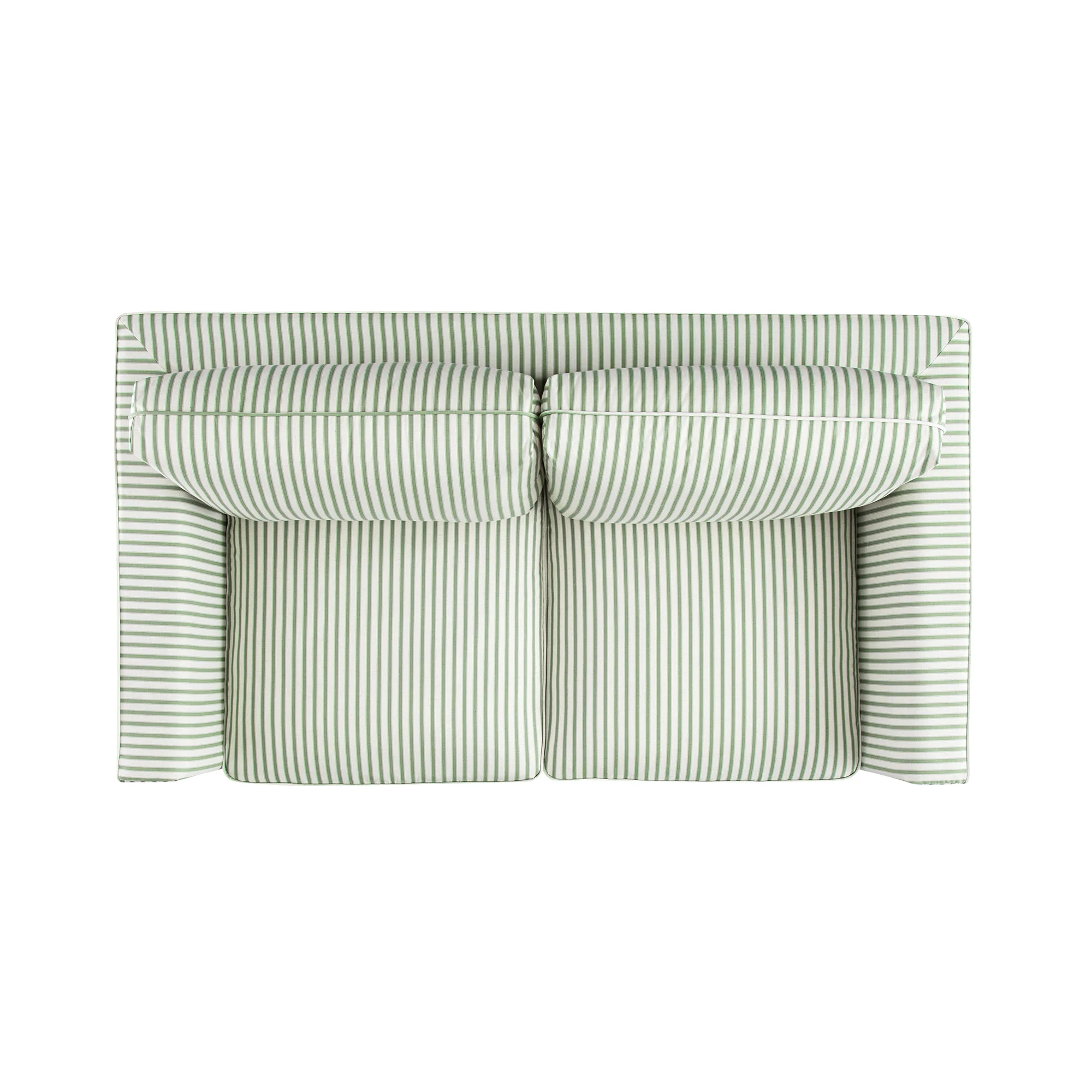Fitz Skirted 2-Seater Sofa, Sage Striped Linen Blend - Image 12