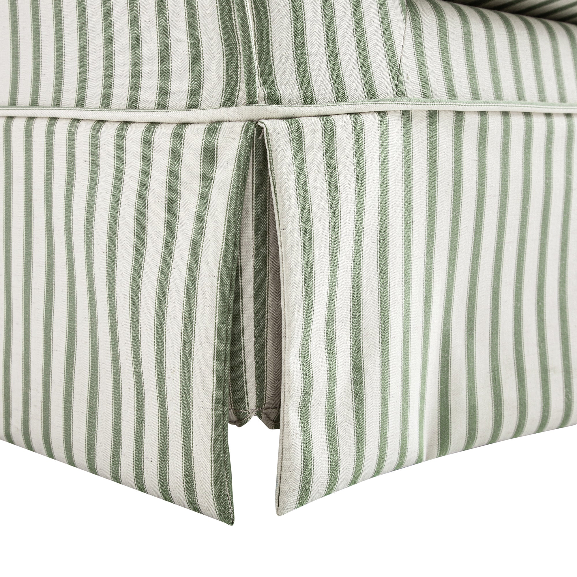 Fitz Skirted 2-Seater Sofa, Sage Striped Linen Blend - Image 14