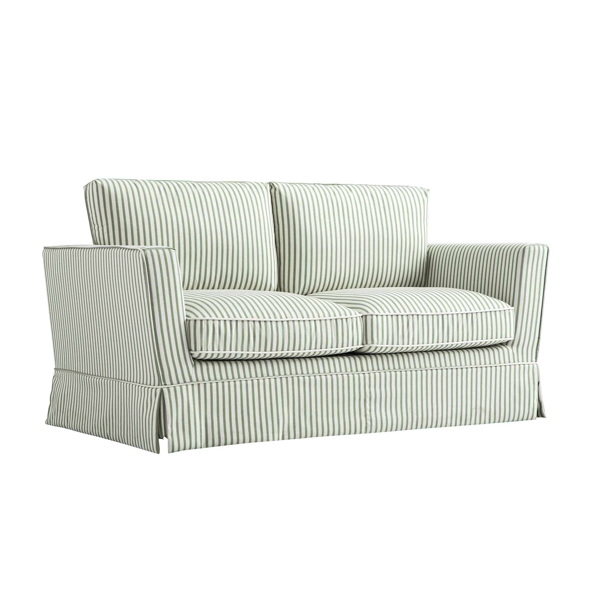 Fitz Skirted 2-Seater Sofa, Sage Striped Linen Blend - Image 7