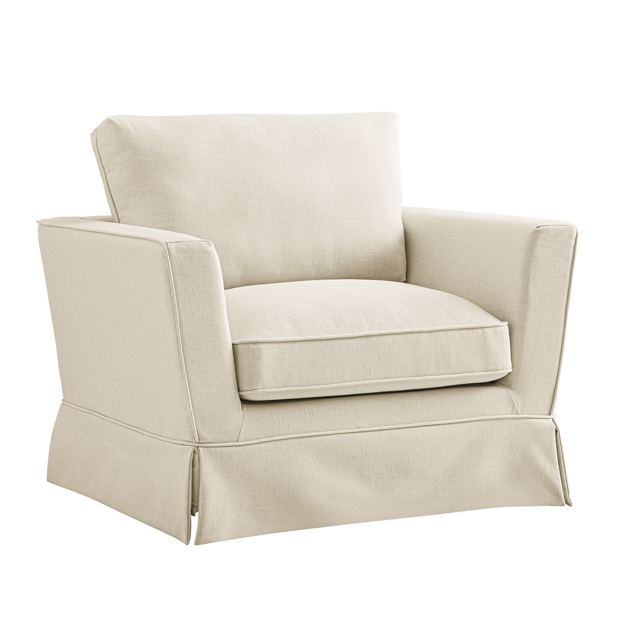 Fitz Skirted Armchair, Oatmeal Linen Blend - Image 7
