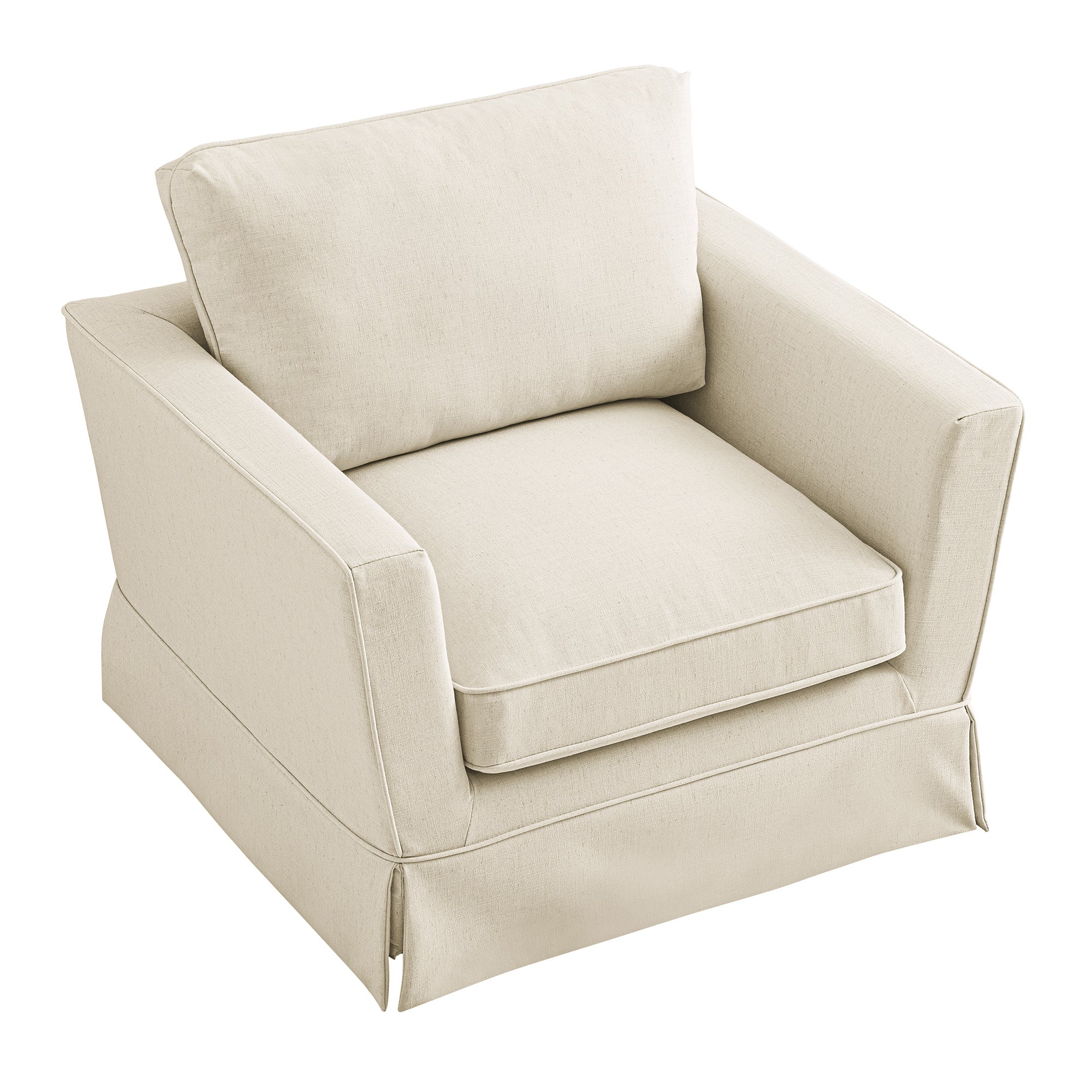 Fitz Skirted Armchair, Oatmeal Linen Blend - Image 9