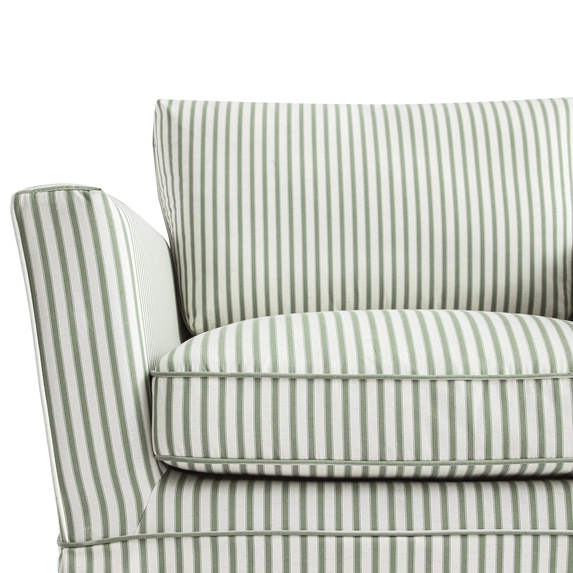 Fitz Skirted Armchair, Sage Striped Linen Blend - Image 15
