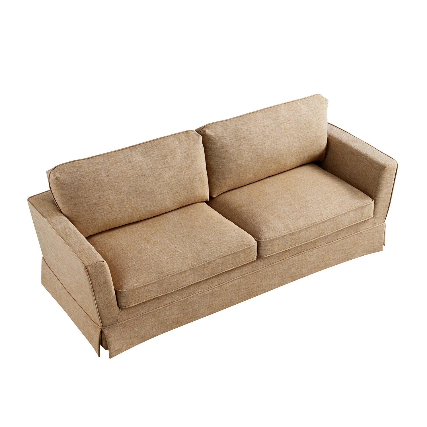 Fitz Skirted Large 3-Seater Sofa, Apricot Linen Blend - Image 10