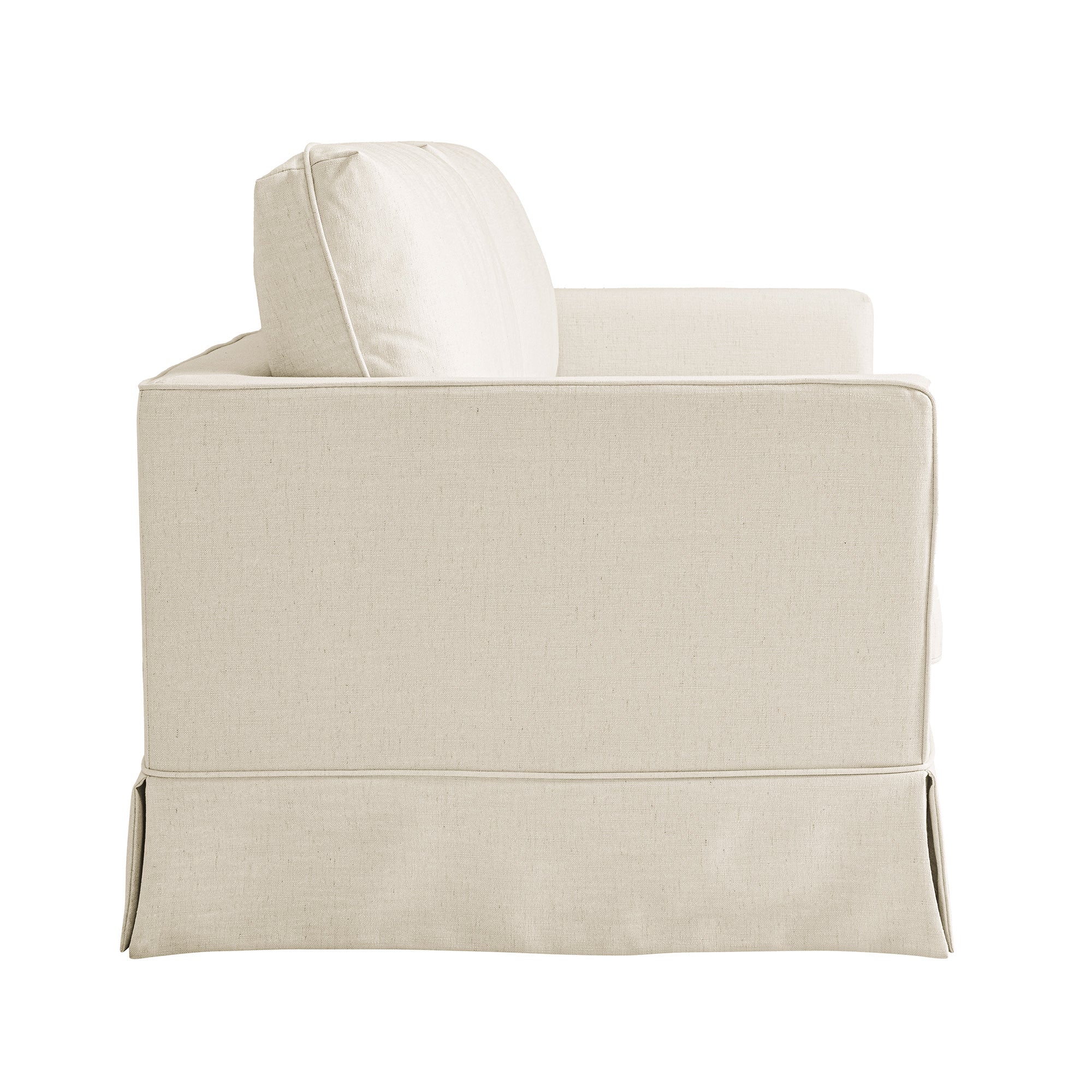 Fitz Skirted Large 3-Seater Sofa, Oatmeal Linen Blend - Image 11
