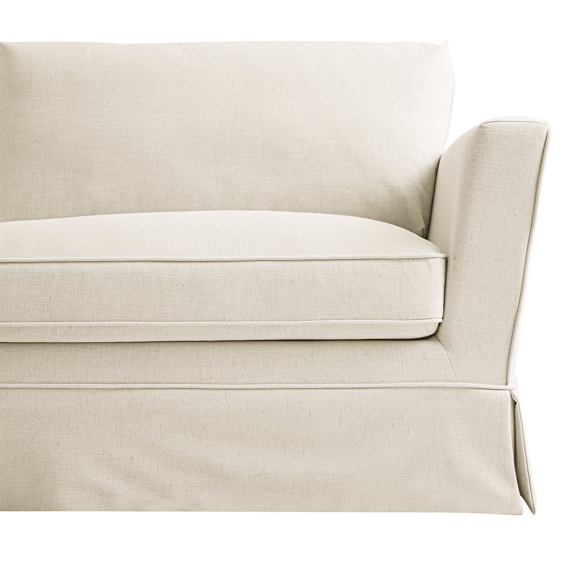 Fitz Skirted Large 3-Seater Sofa, Oatmeal Linen Blend - Image 13