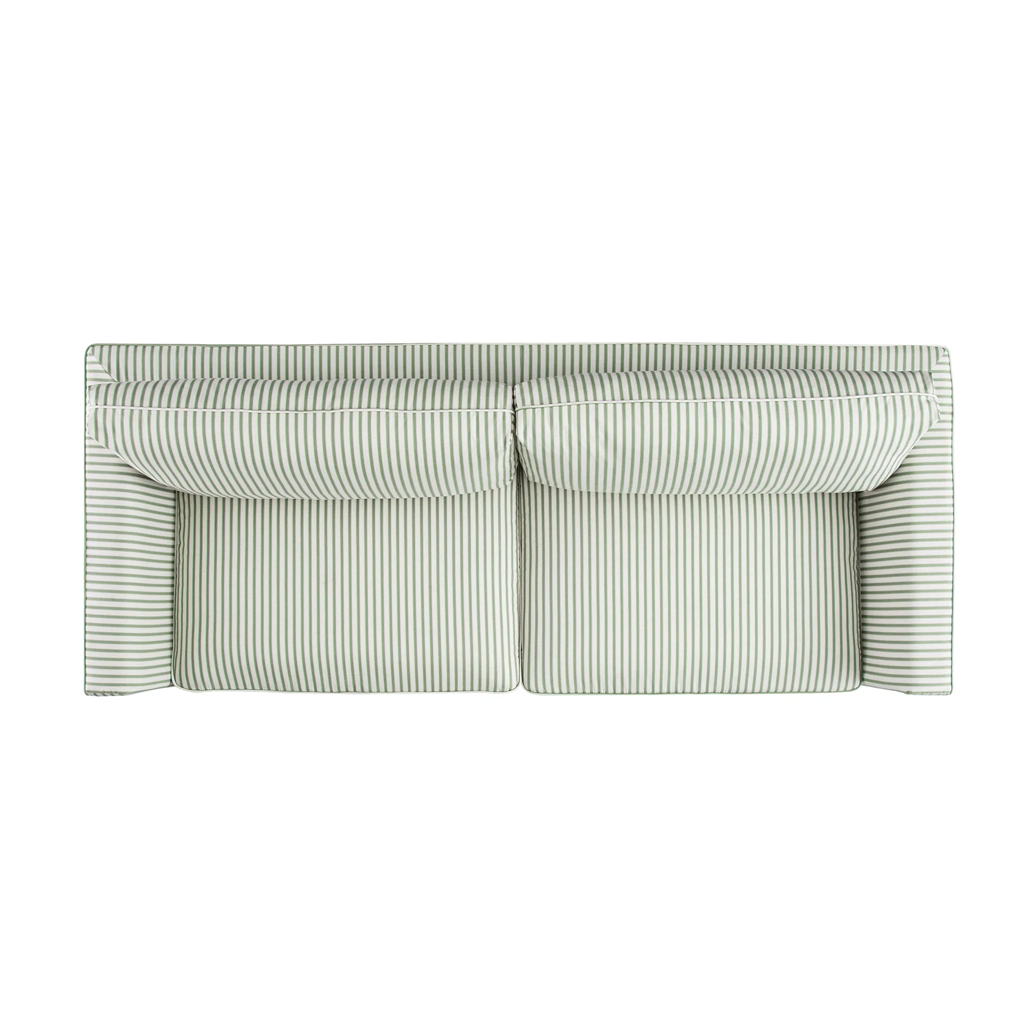 Fitz Skirted Large 3-Seater Sofa, Sage Striped Linen Blend - Image 6