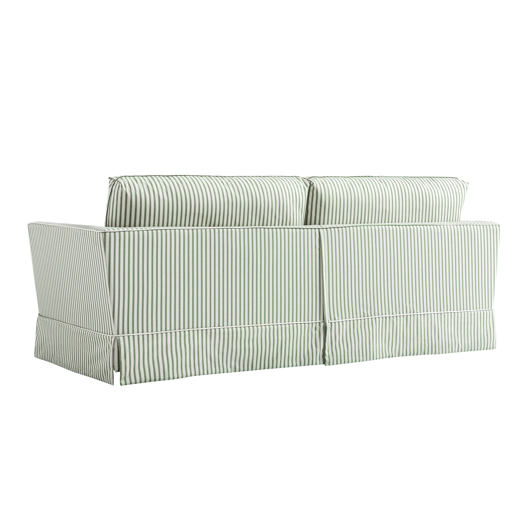 Fitz Skirted Large 3-Seater Sofa, Sage Striped Linen Blend - Image 7