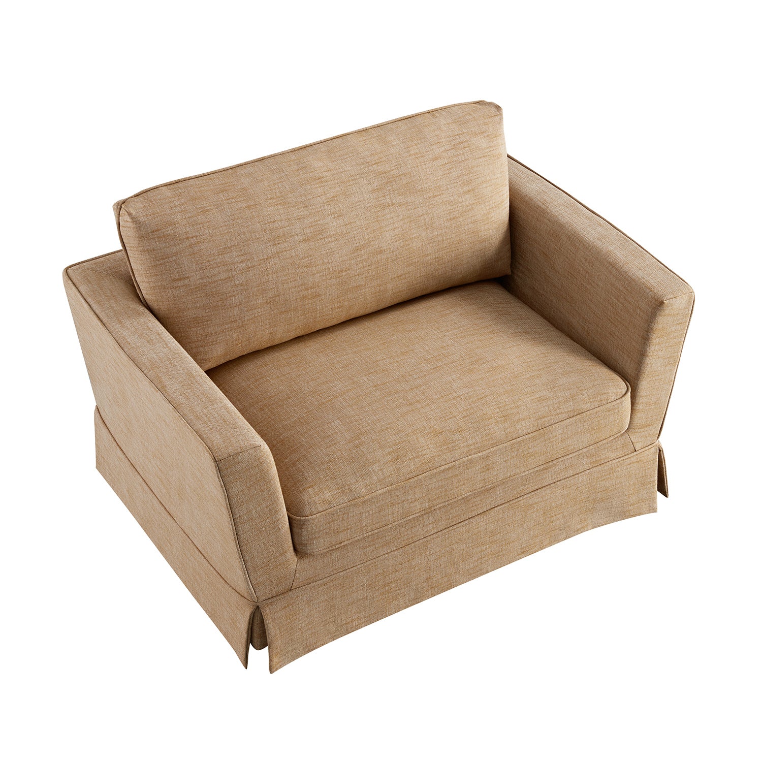 Fitz Skirted Loveseat, Apricot Linen Blend - Image 9